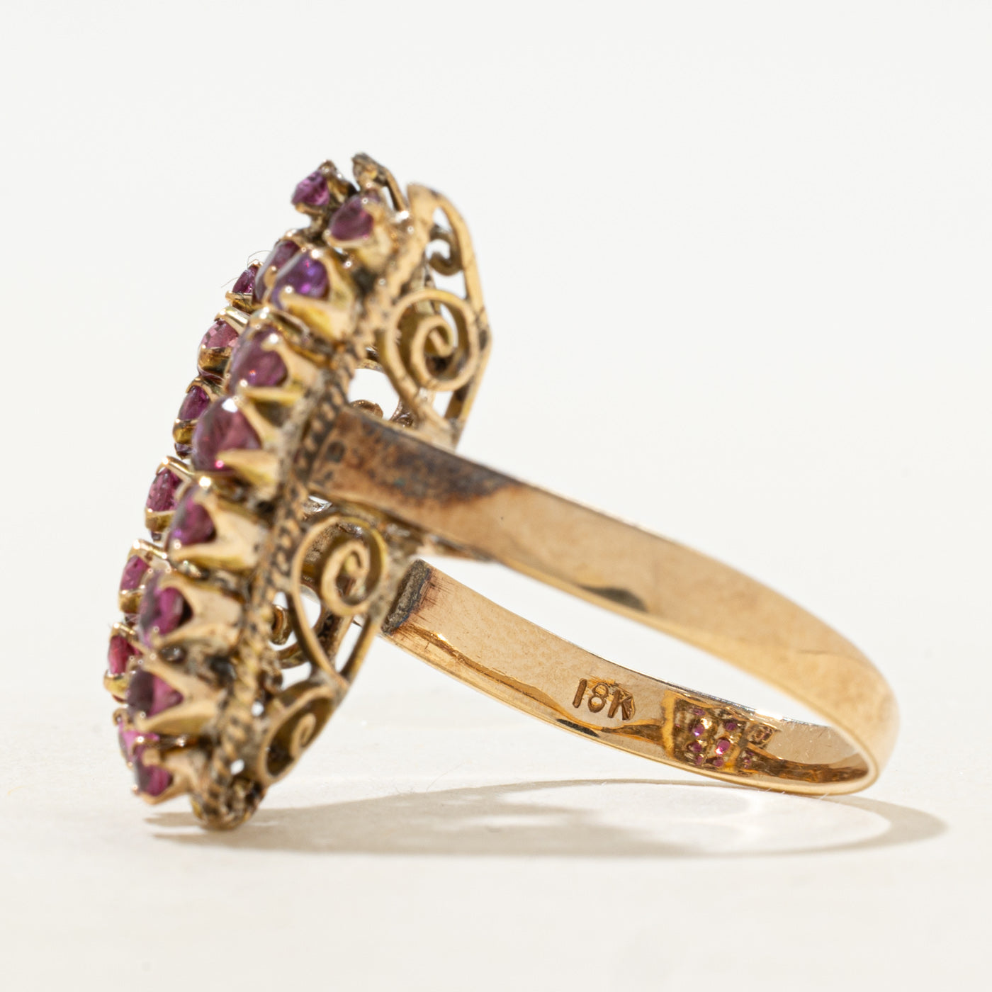 18k Ruby Floral Cocktail Ring | 1.80ctw | SZ 9.25
