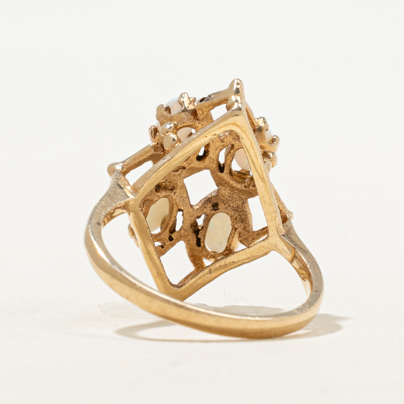 Four Stone Opal Openwork Cocktail Ring | 0.40ctw | SZ 6.25