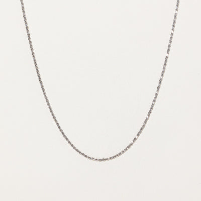 14K White Gold Thin Rope Chain | 16