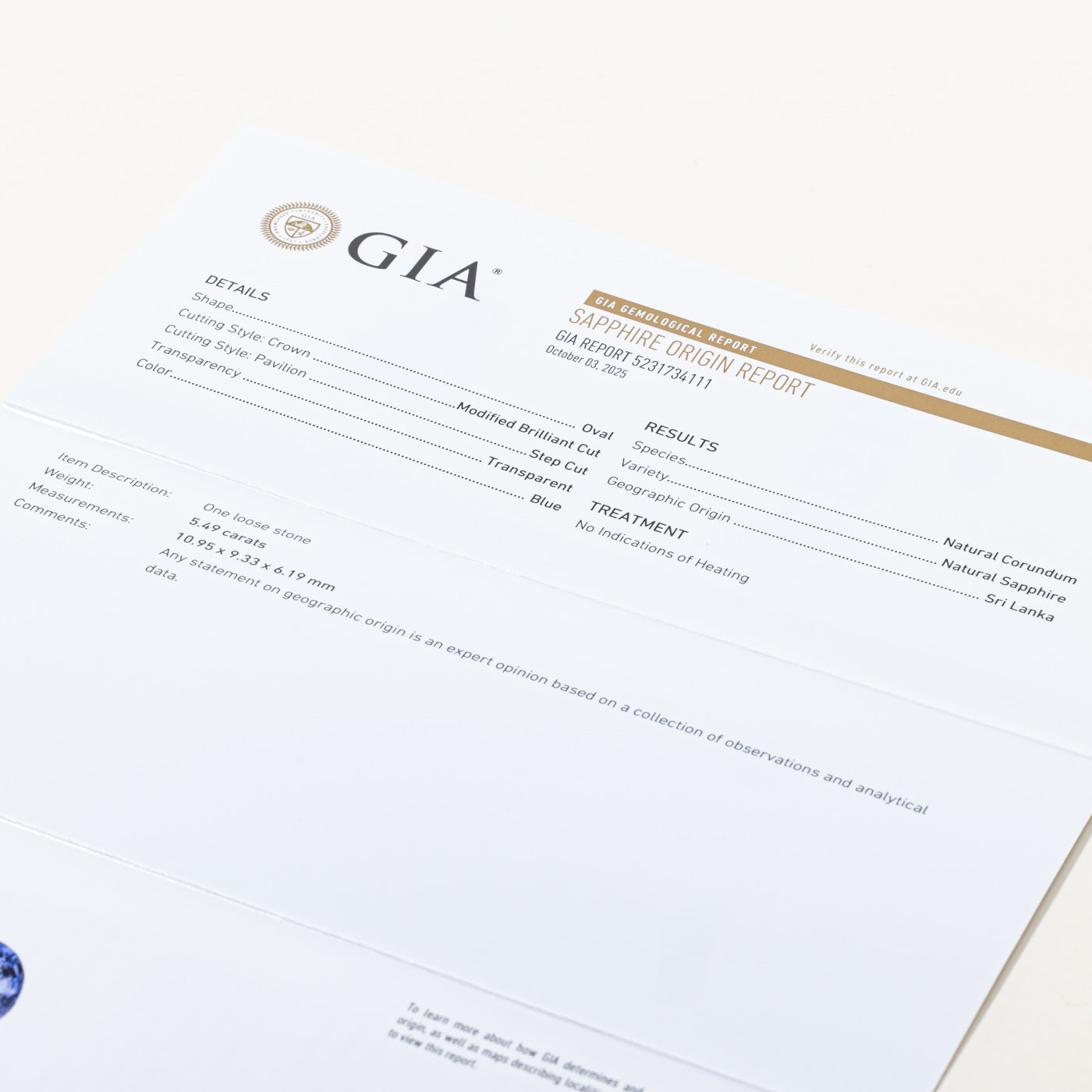 GIA Unheated Ceylon Sapphire & Diamond Ring | GIA 5.49ct, 0.91ctw | Sz 5