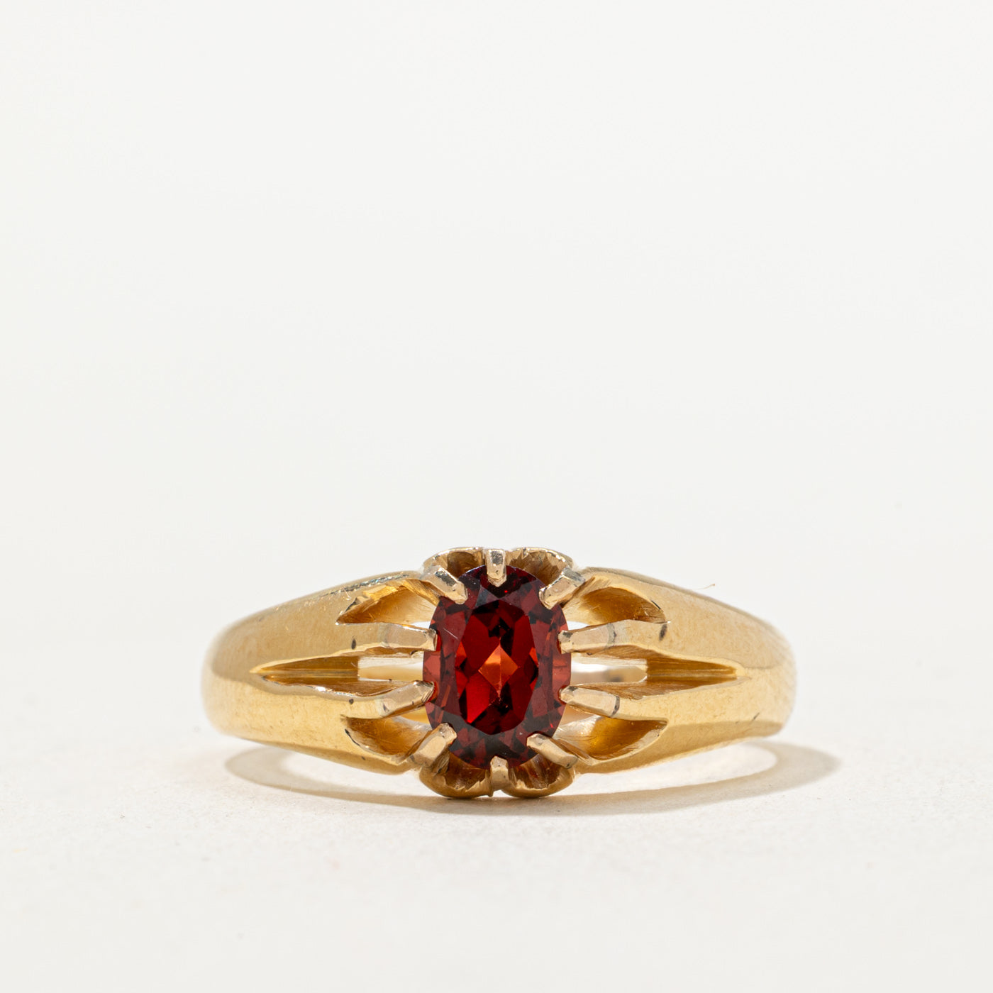 1888 Birmingham Oval Cut Garnet Ring | 0.85ct | SZ 9.5