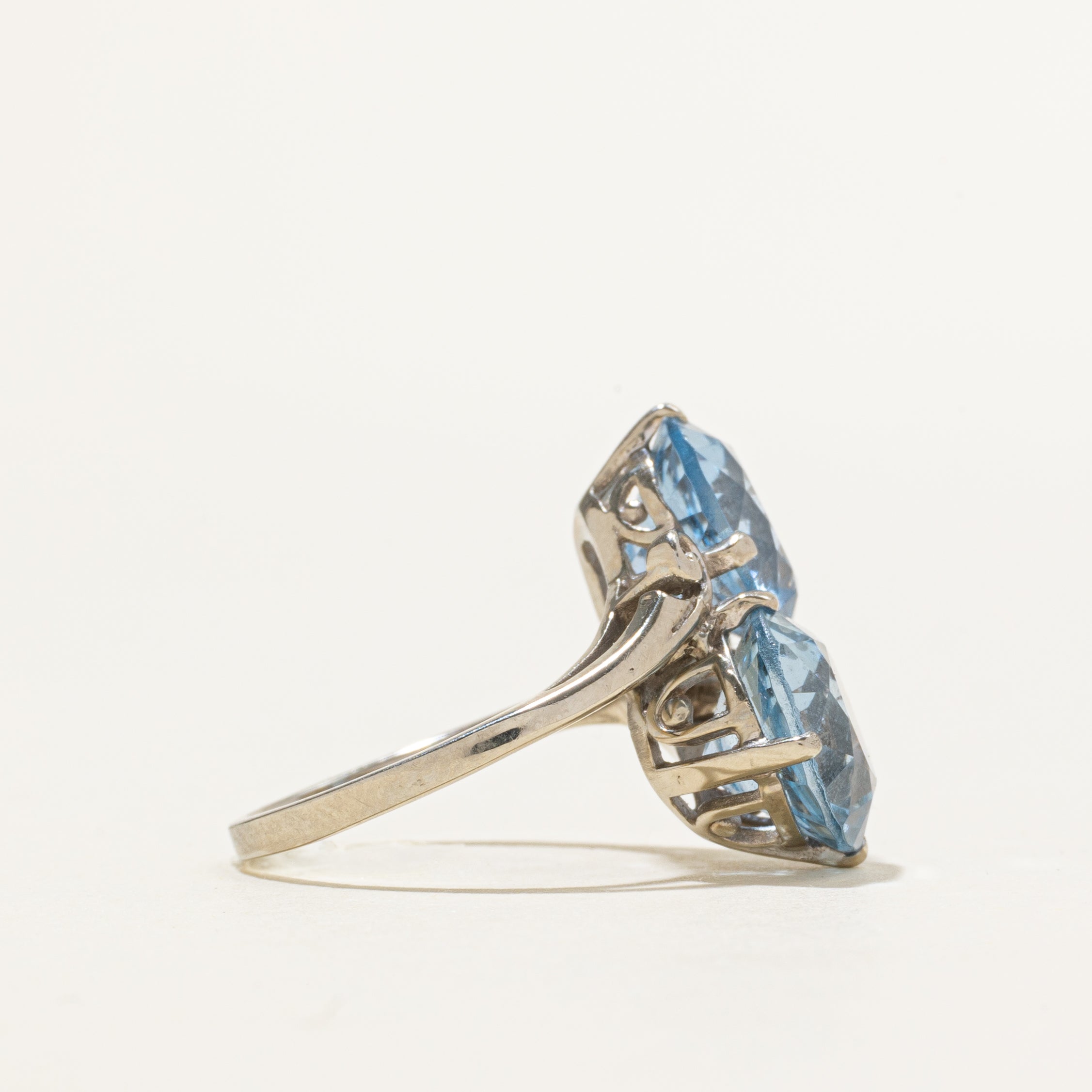 'Birks' Toi et Moi Aquamarine Cocktail Ring | 6.43ctw | SZ 6