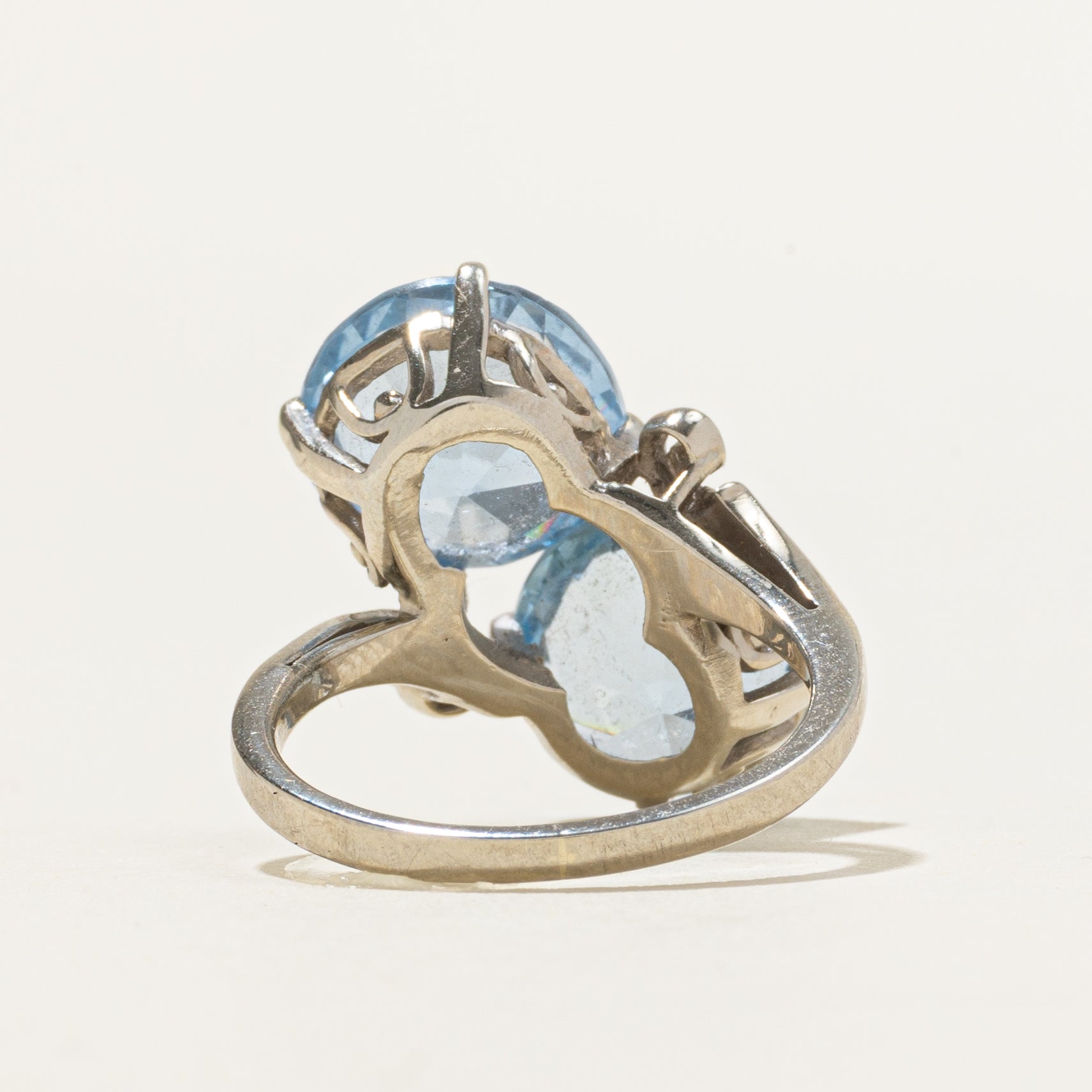 'Birks' Toi et Moi Aquamarine Cocktail Ring | 6.43ctw | SZ 6