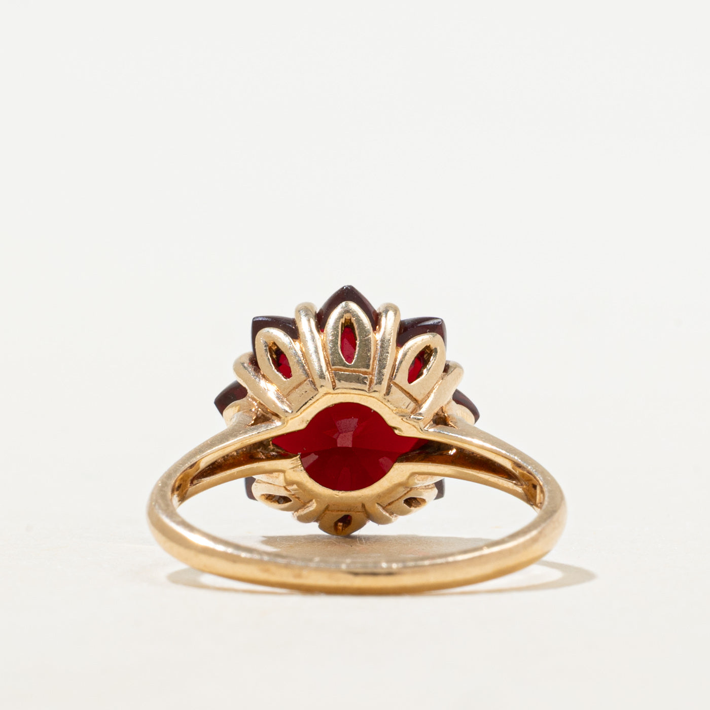 Synthetic Ruby Floral Cocktail Ring | 5.35ct | SZ 5.25