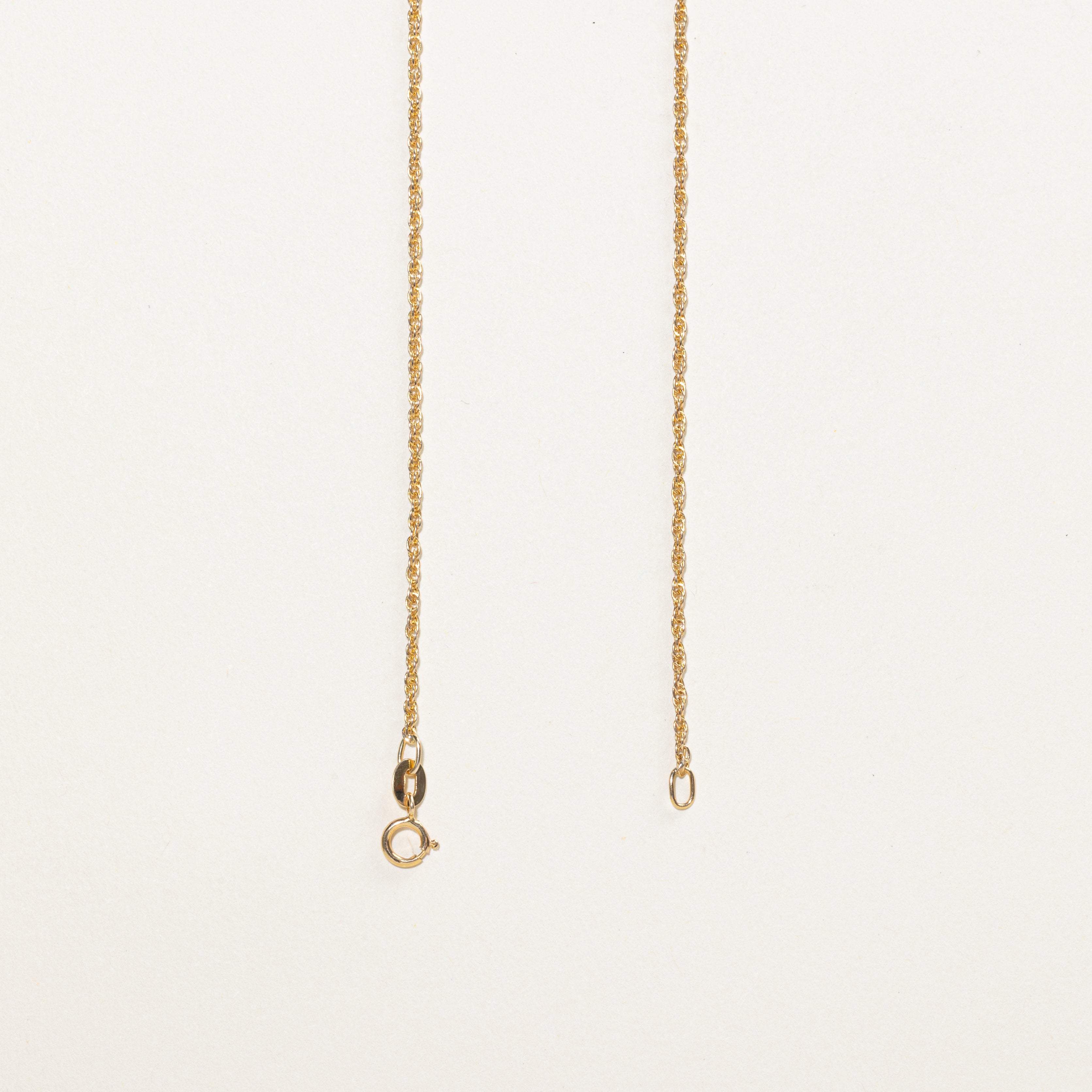 Yellow Gold Bezel Set Diamond Scrollwork Pendant Necklace | 0.26ct | 17"