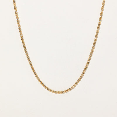 Italian 18K Yellow Gold Box Link Chain | 21.5