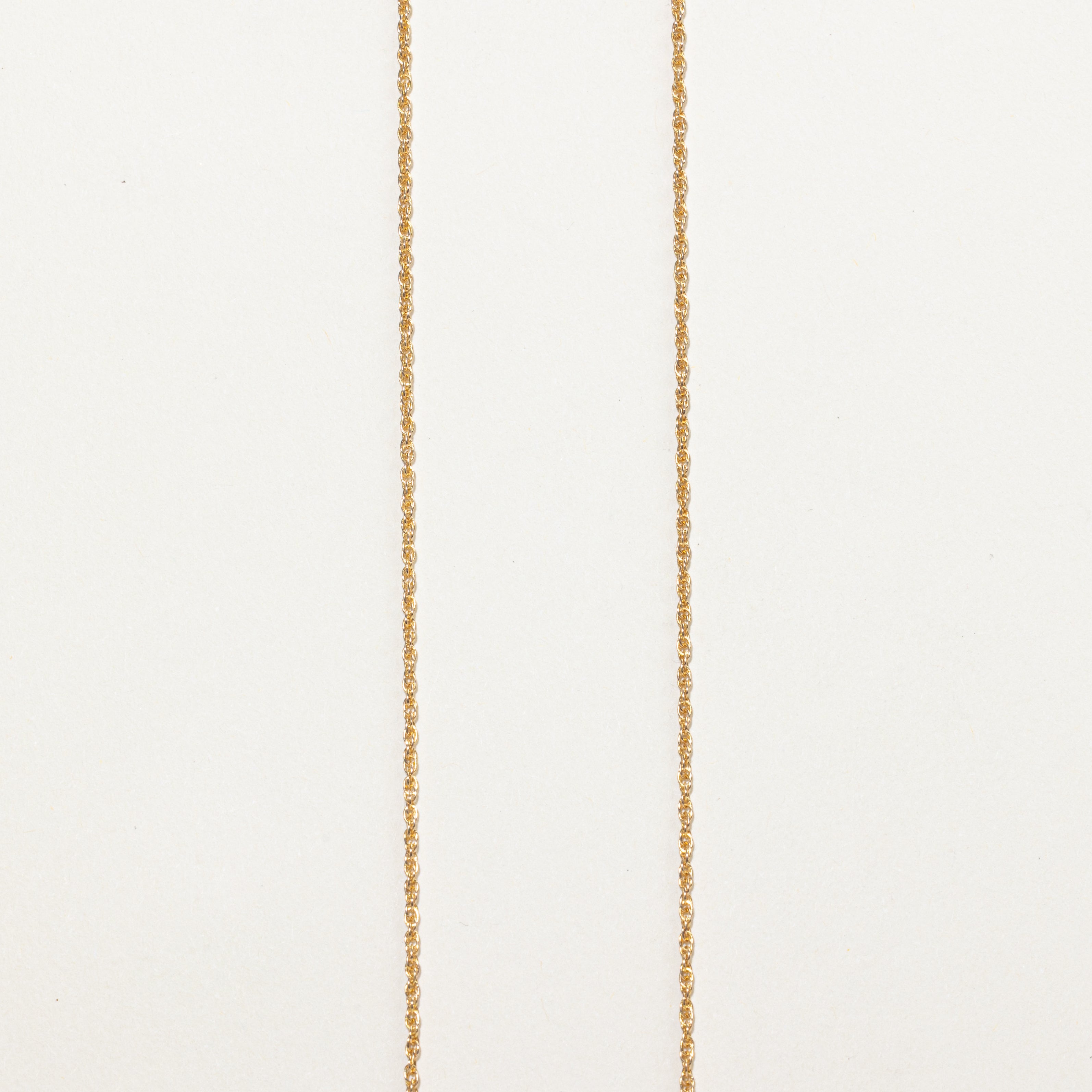 Yellow Gold Bezel Set Diamond Scrollwork Pendant Necklace | 0.26ct | 17"