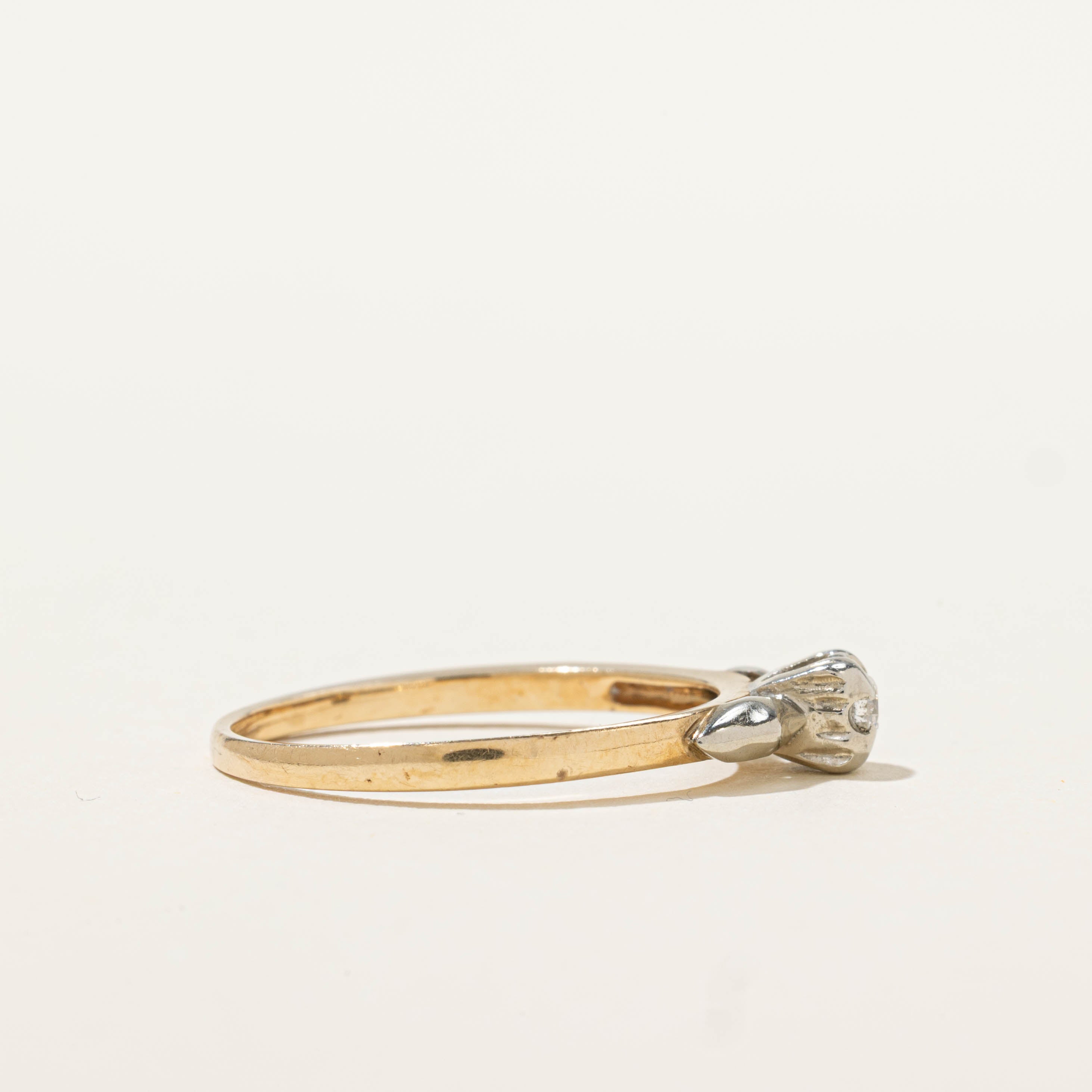 10k Illusion Set Solitaire Diamond Ring | SZ 8