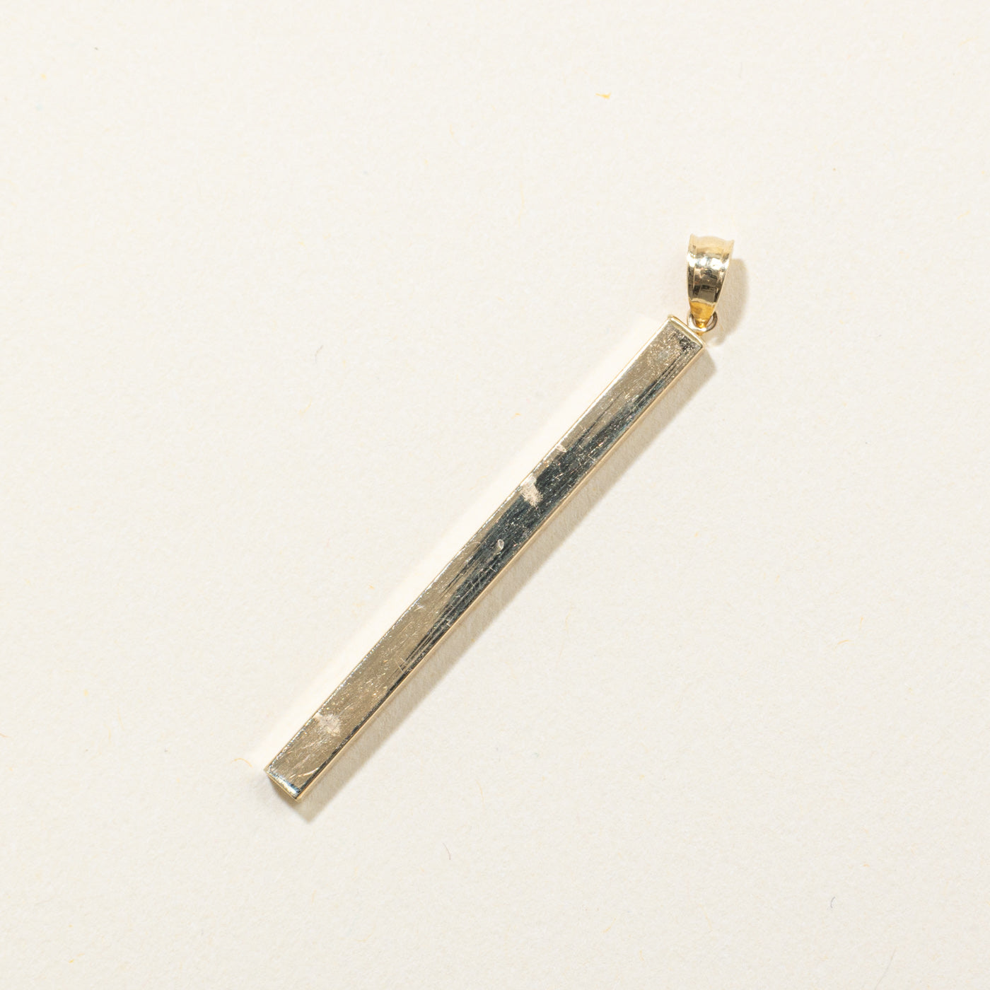 14k Yellow Gold Drop Bar Pendant