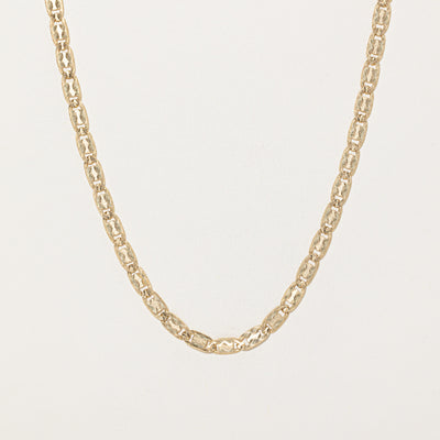 Italian 18K Yellow Gold Diamond-Cut Anchor Chain | 19.5