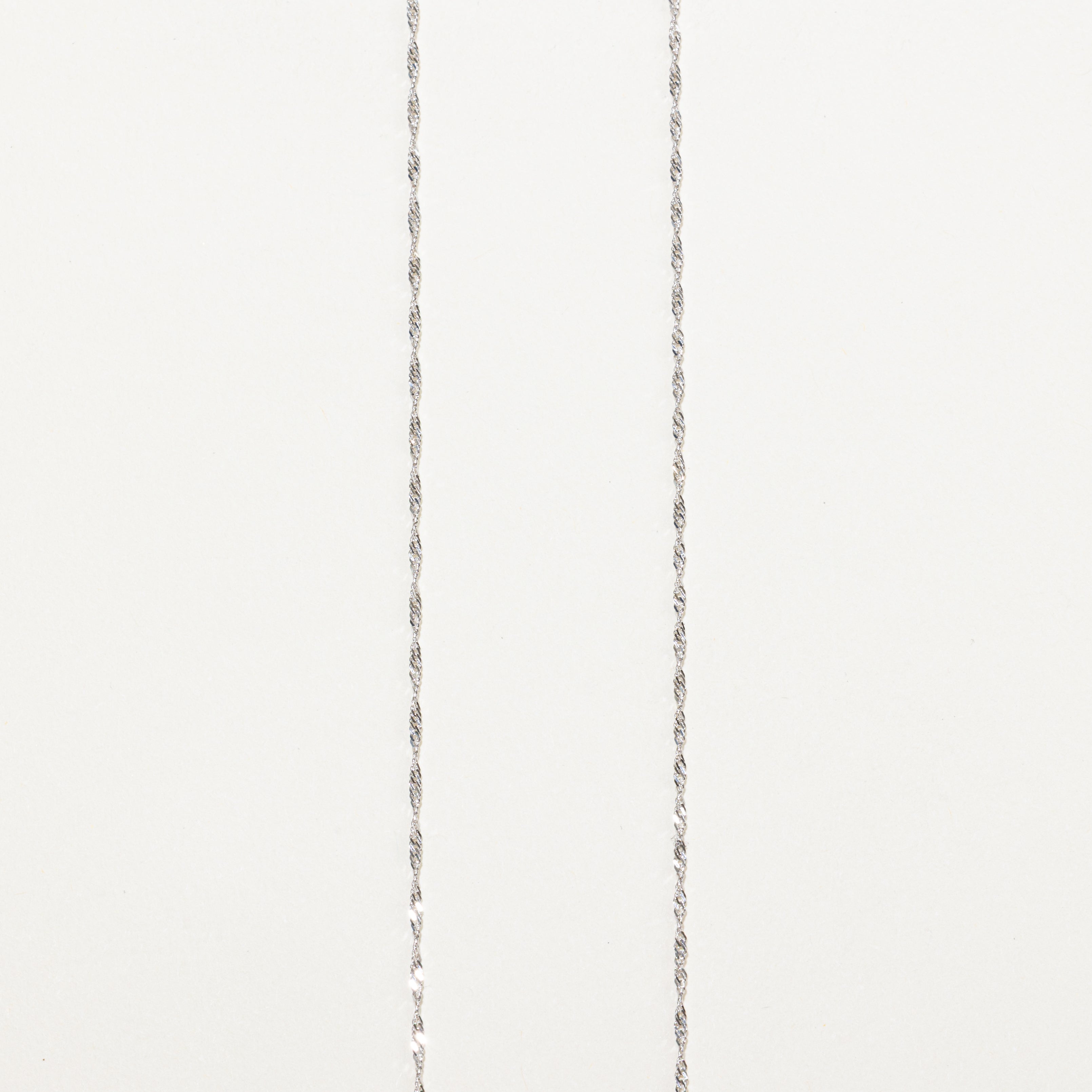 18k White Gold Solitaire Diamond Pendant Necklace | 0.12ct | 16"