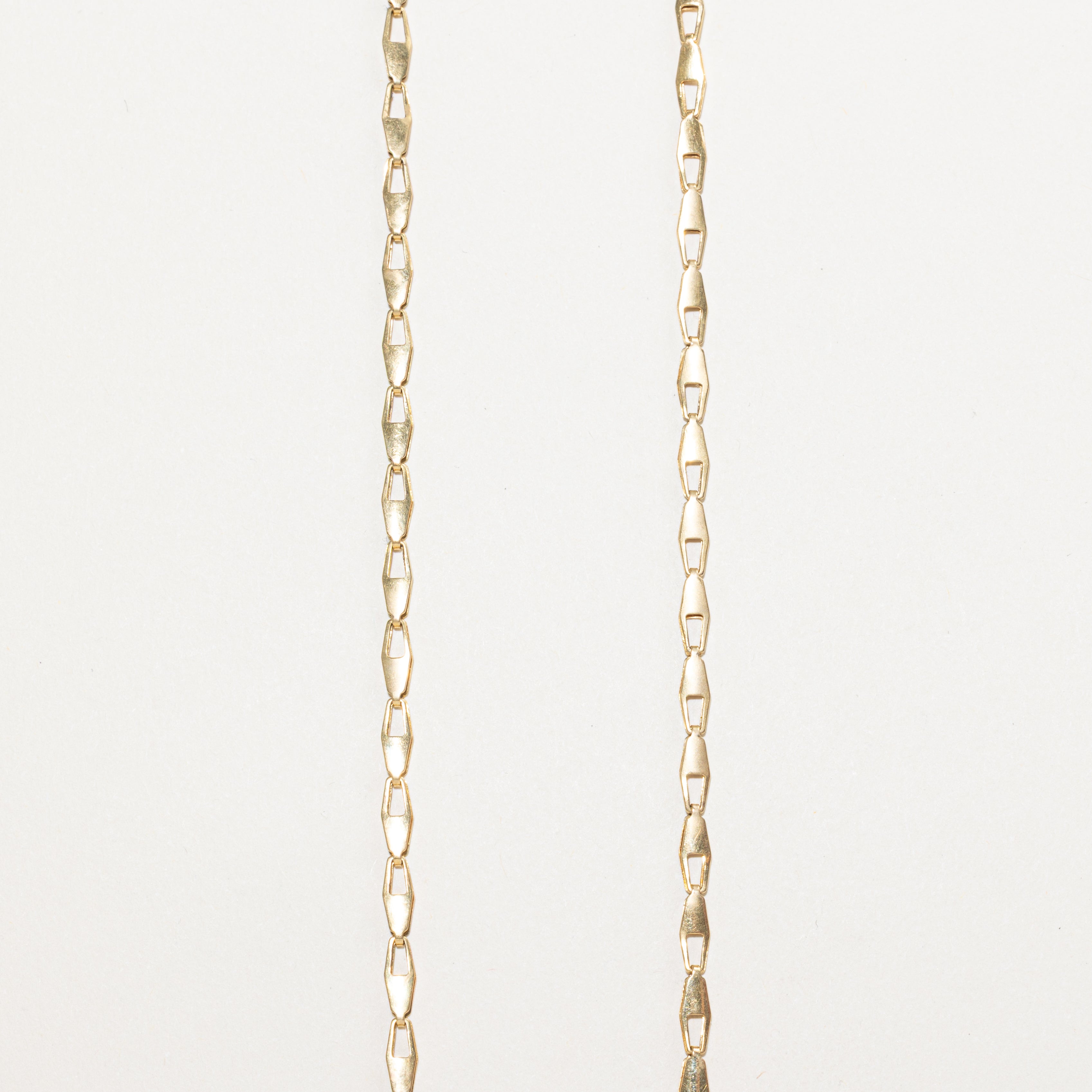 Italian 18k Yellow Gold Flat Barleycorn Chain | 24"