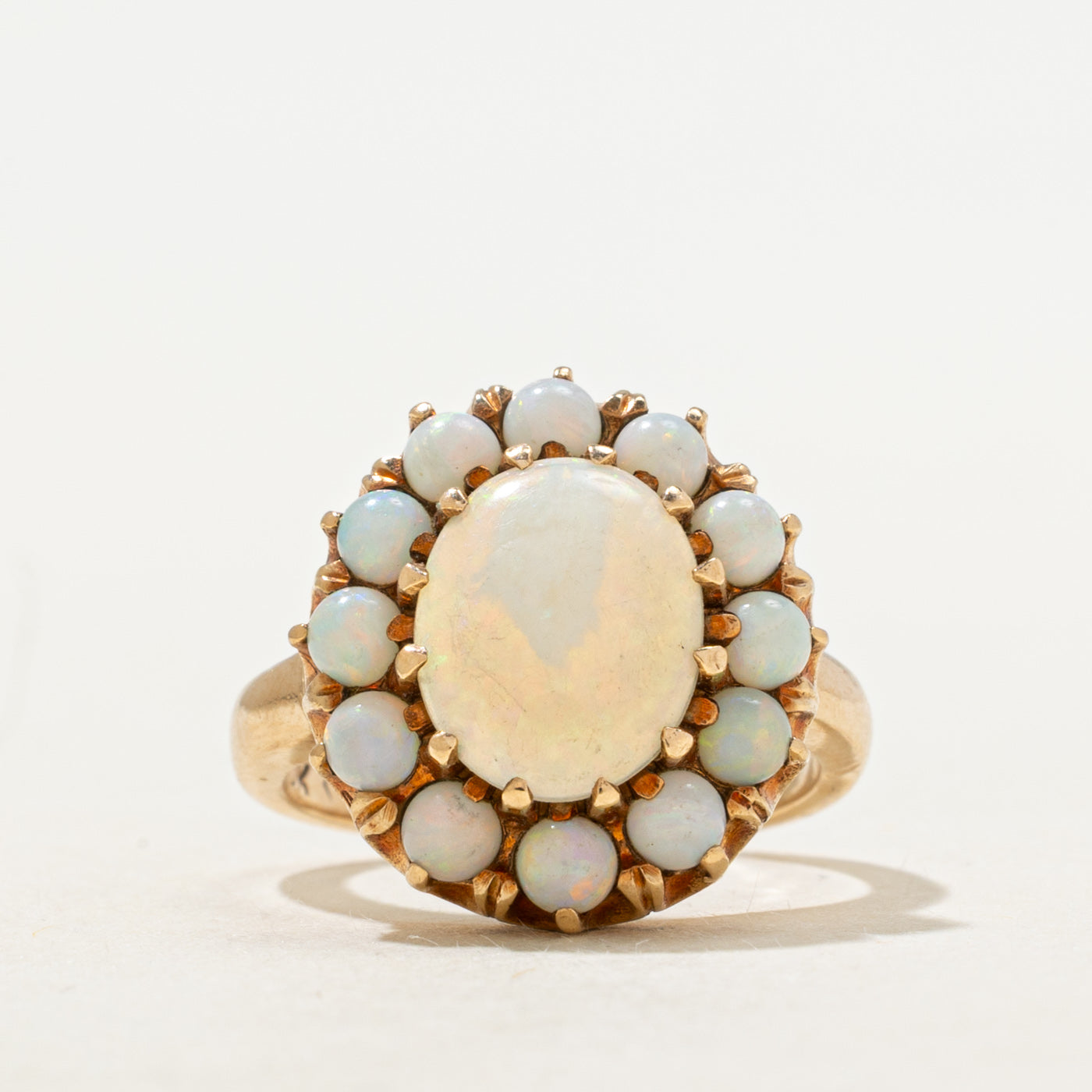 Cabochon Opal Halo Ring | 1.18ctw | SZ 4.5