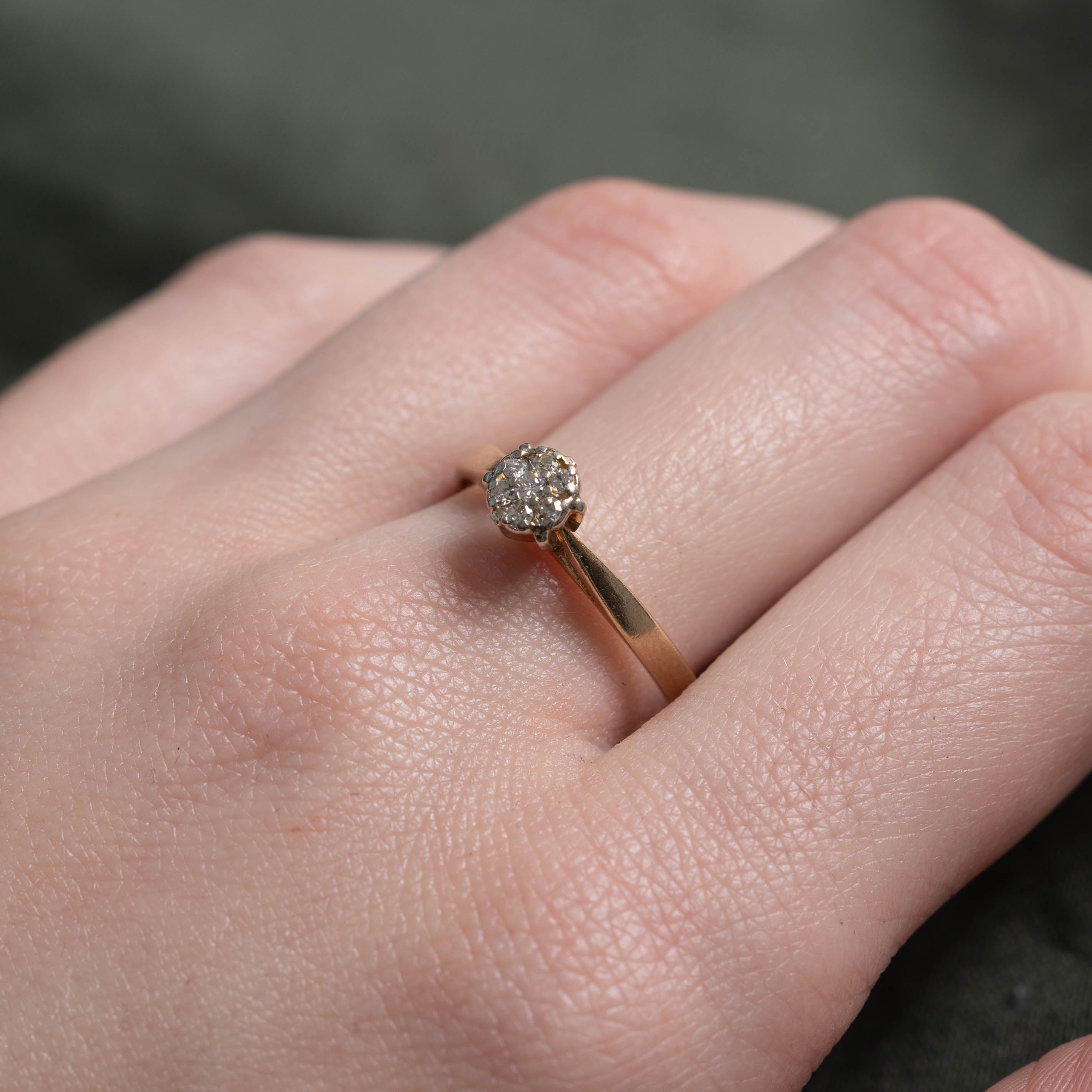 14k Diamond Circle Cluster Ring | SZ 8