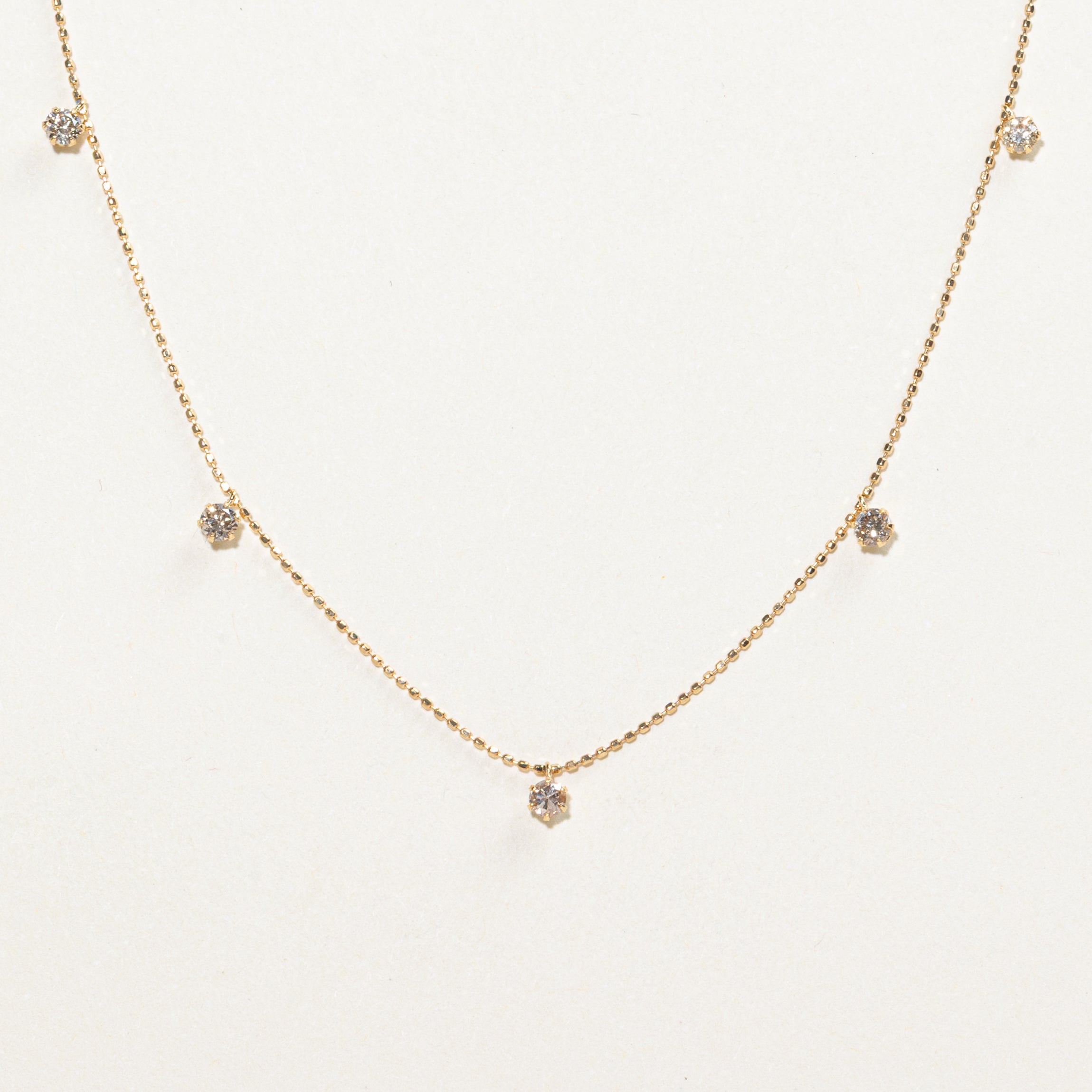 18k Yellow Gold Brown Diamond Satellite Necklace | 0.42ctw | 18"