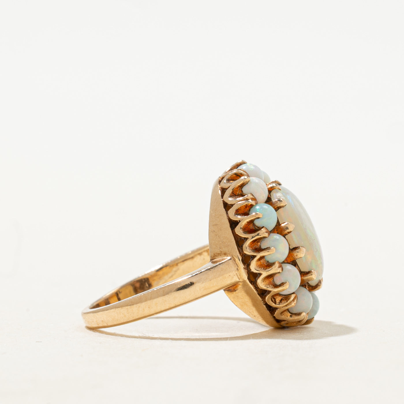 Cabochon Opal Halo Ring | 1.18ctw | SZ 4.5