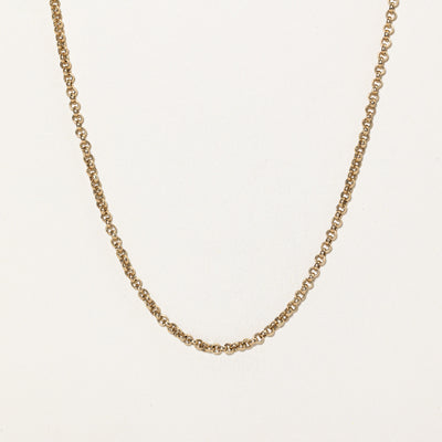 1976 London 9K Yellow Gold Cable Link Chain | 17.5