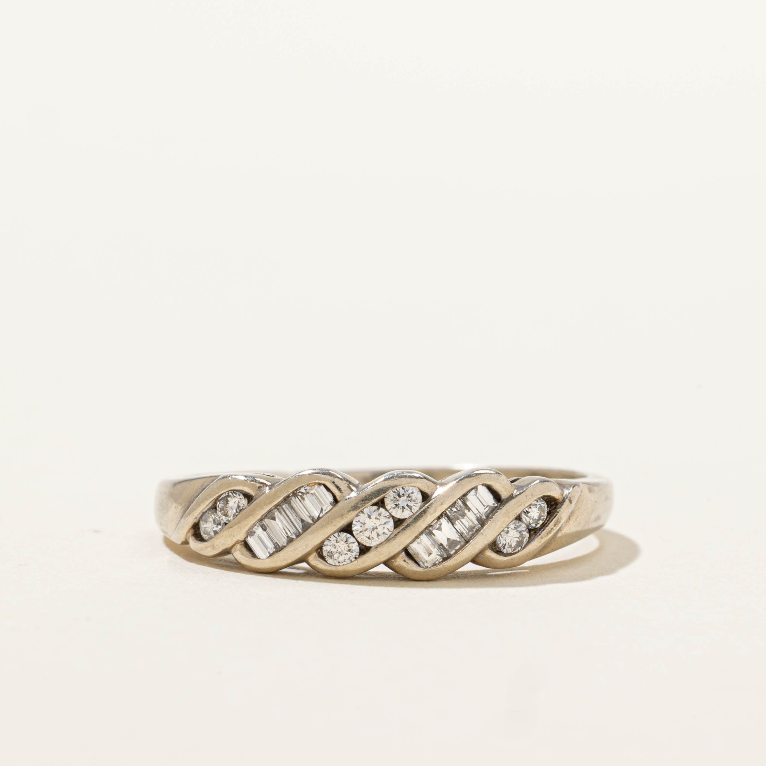 10k Diagonal Channel Set Diamond Ring | SZ 7.75