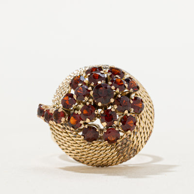 Garnet Cluster Cone Cocktail Ring | 2.50ctw | SZ 6.5