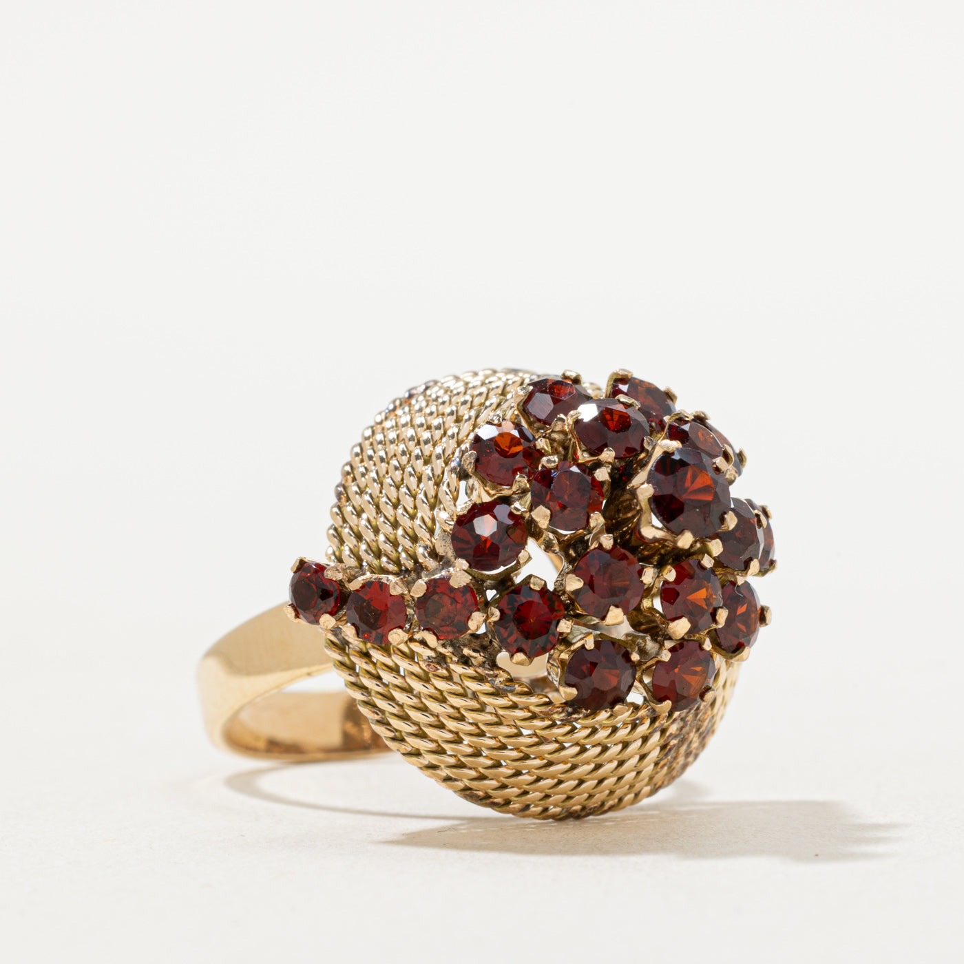 Garnet Cluster Cone Cocktail Ring | 2.50ctw | SZ 6.5
