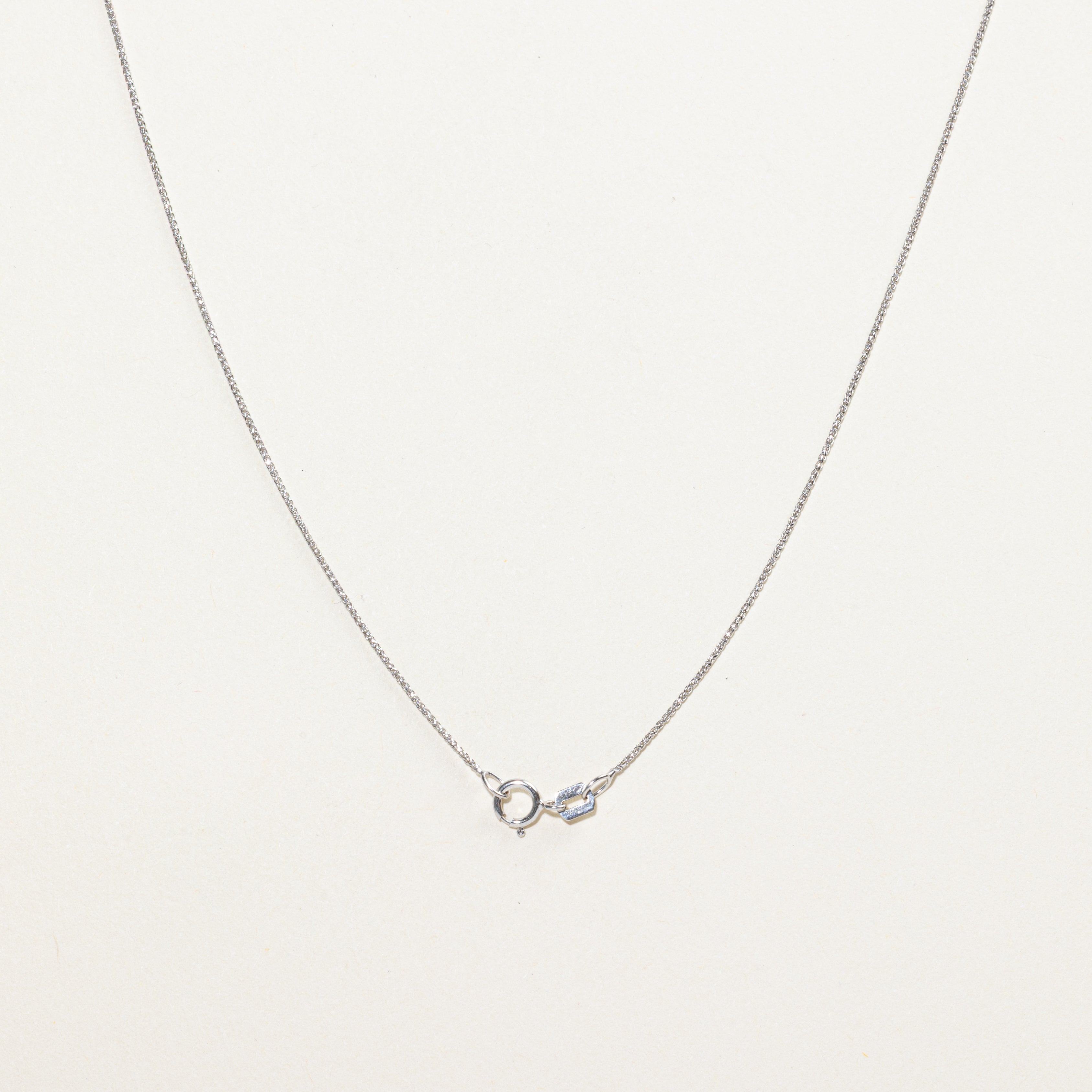 White Gold Solitaire Diamond Pendant Necklace | 0.10ct | 16"