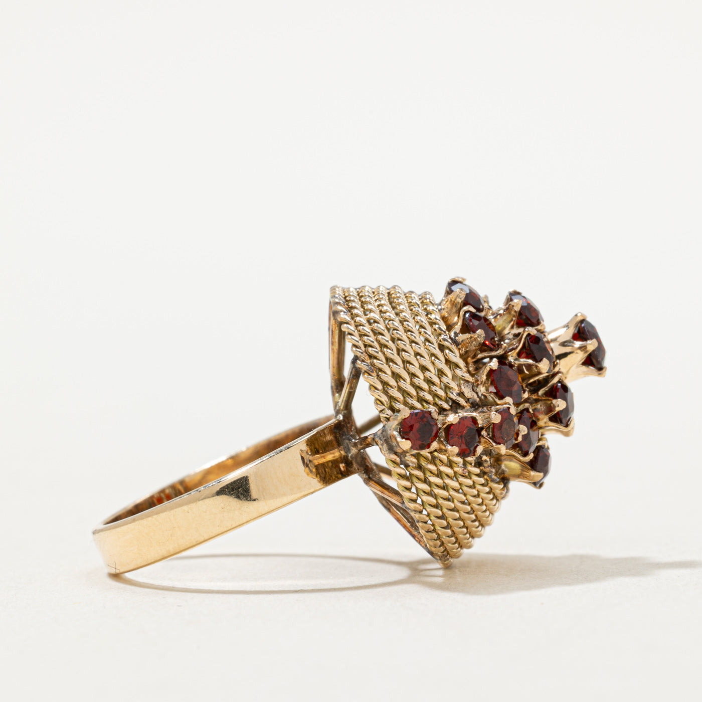 Garnet Cluster Cone Cocktail Ring | 2.50ctw | SZ 6.5
