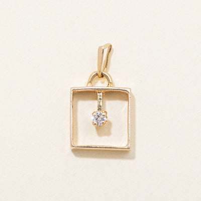 14k Yellow Gold Framed Diamond Charm