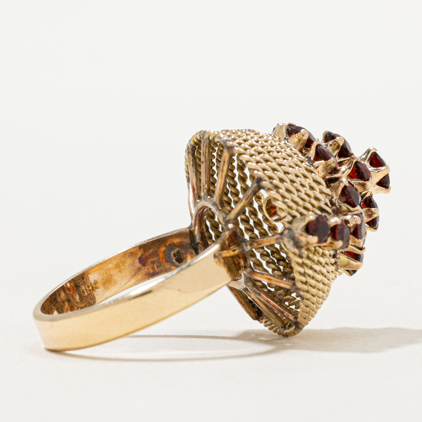 Garnet Cluster Cone Cocktail Ring | 2.50ctw | SZ 6.5
