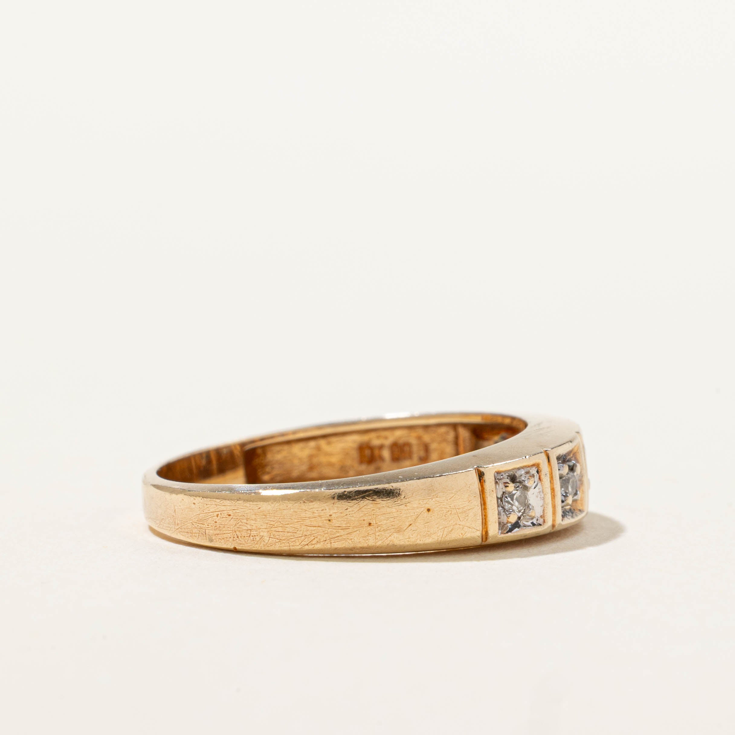 10k Five Stone Diamond Geometric Band | SZ 7