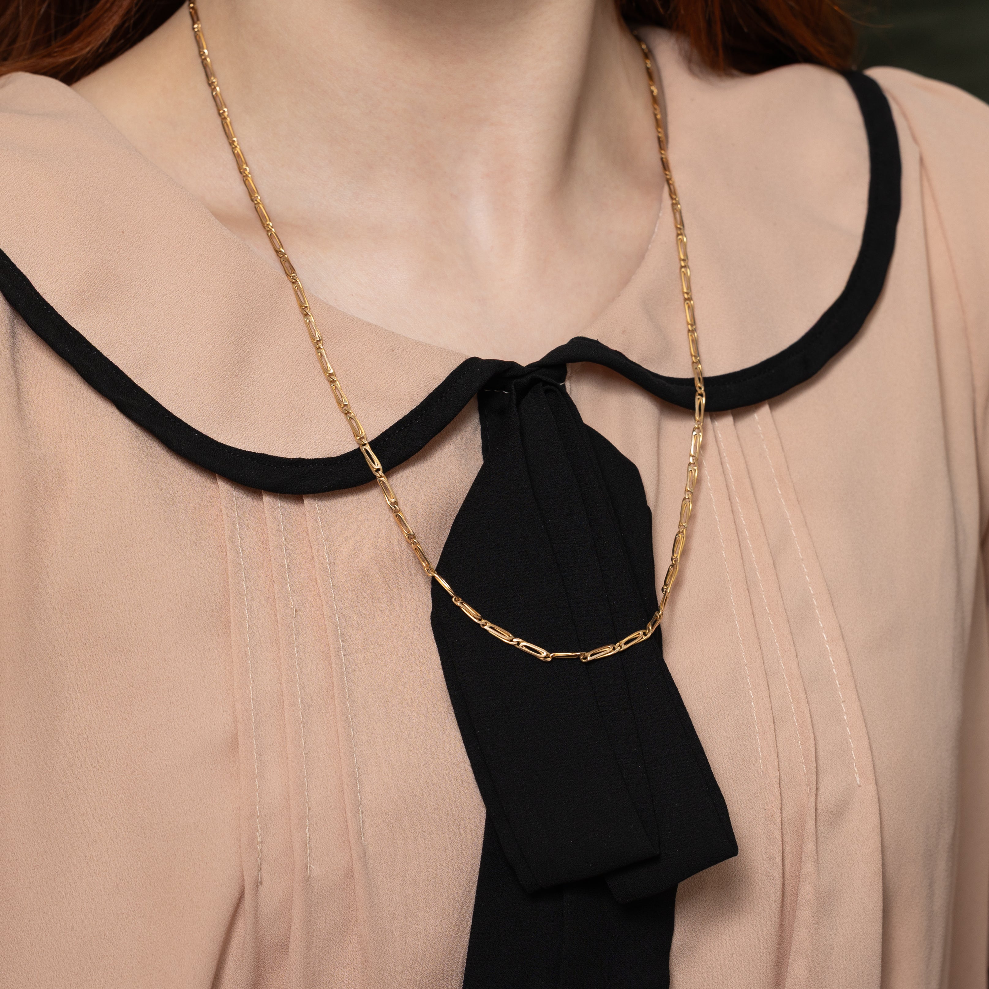 18k Yellow Gold Scroll Link Chain | 22"