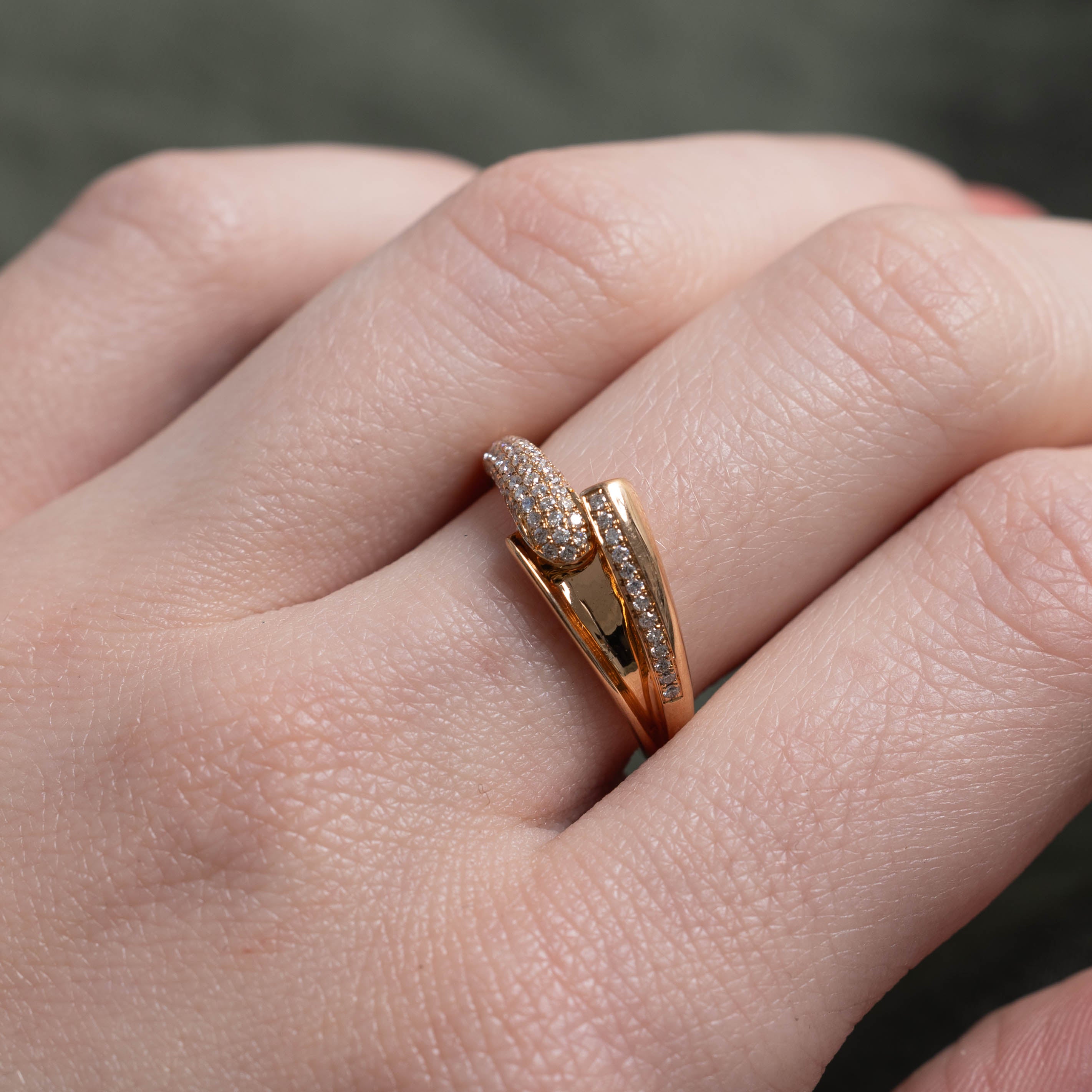 18k Pavé Set Diamond Abstract Ring | SZ 6