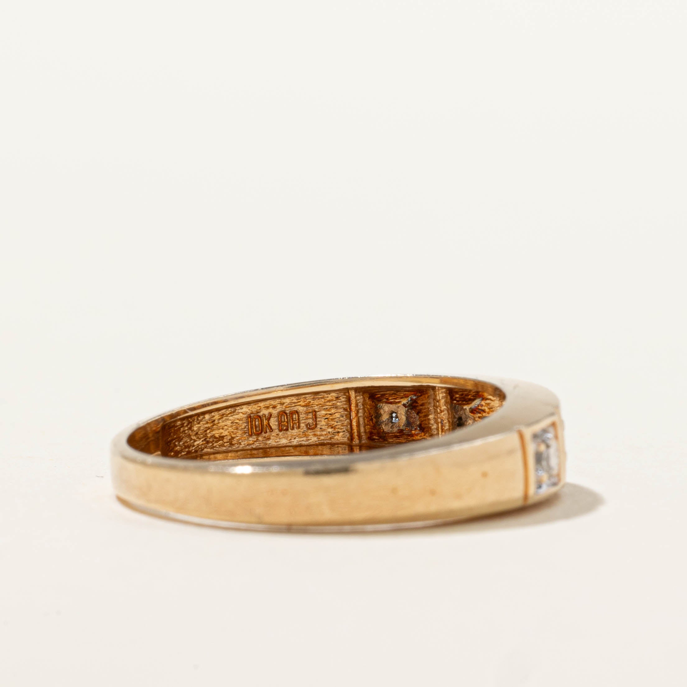10k Five Stone Diamond Geometric Band | SZ 7