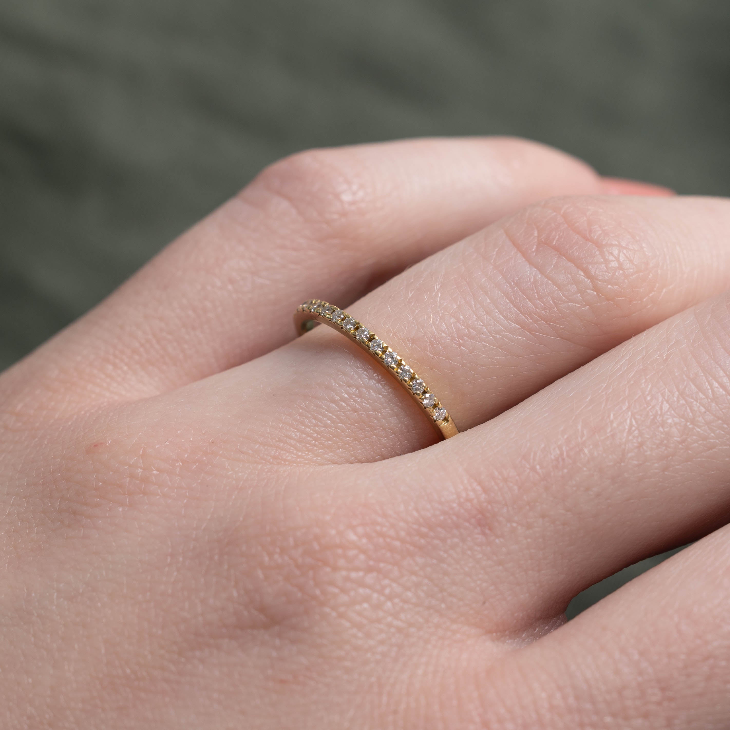 18k Semi Eternity Diamond Band | 1.45mm | SZ 5.75