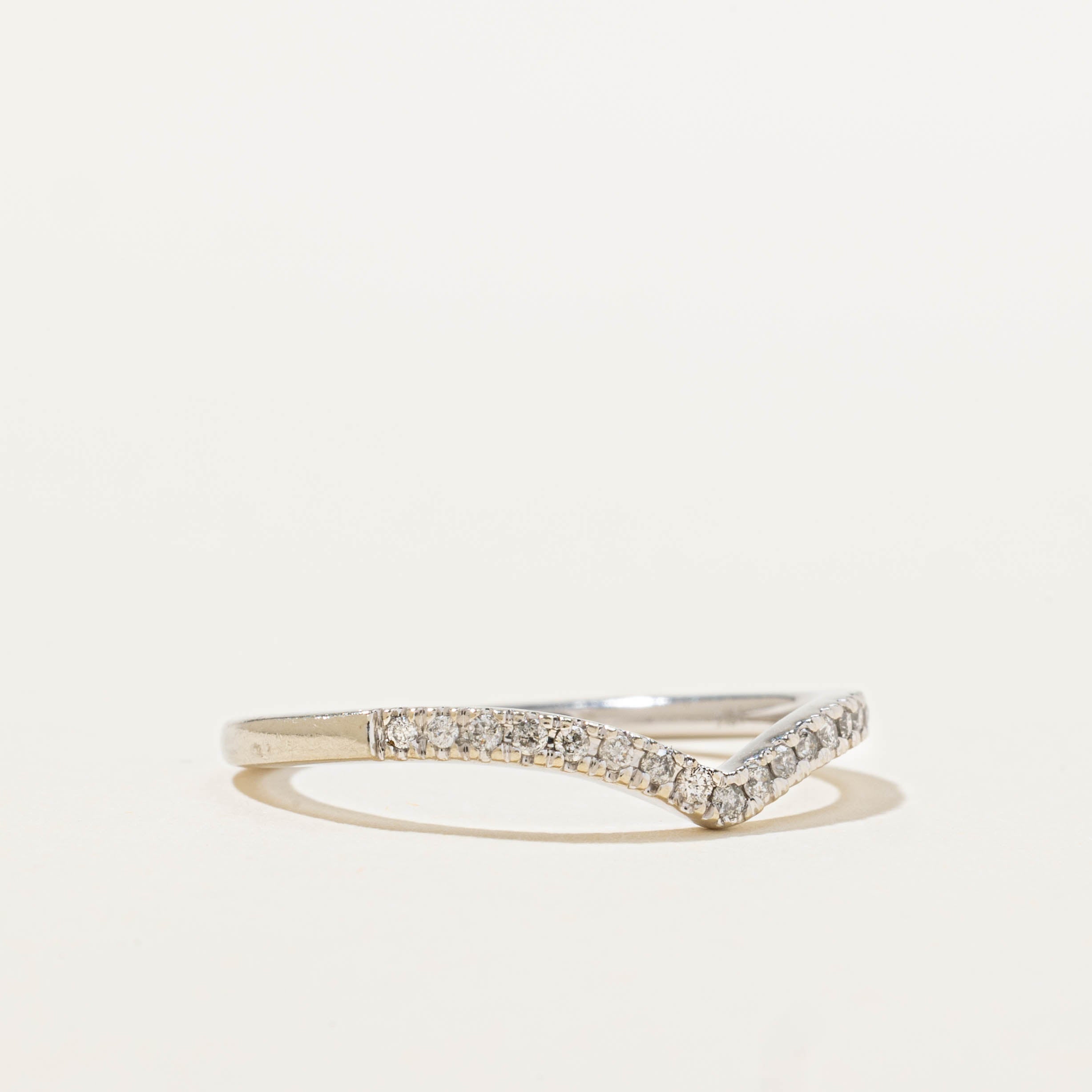 10k Semi Eternity Diamond Chevron Ring | SZ 7