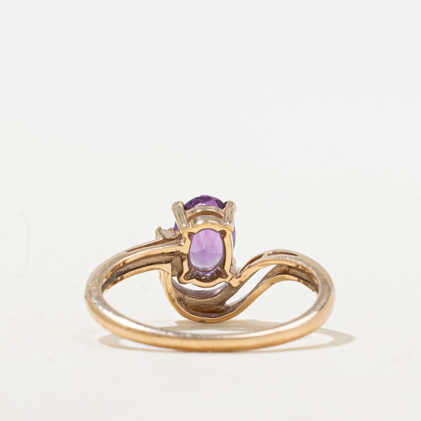 Amethyst & Diamond Offset Ring | 0.57ct, 0.01ct | SZ 7.25