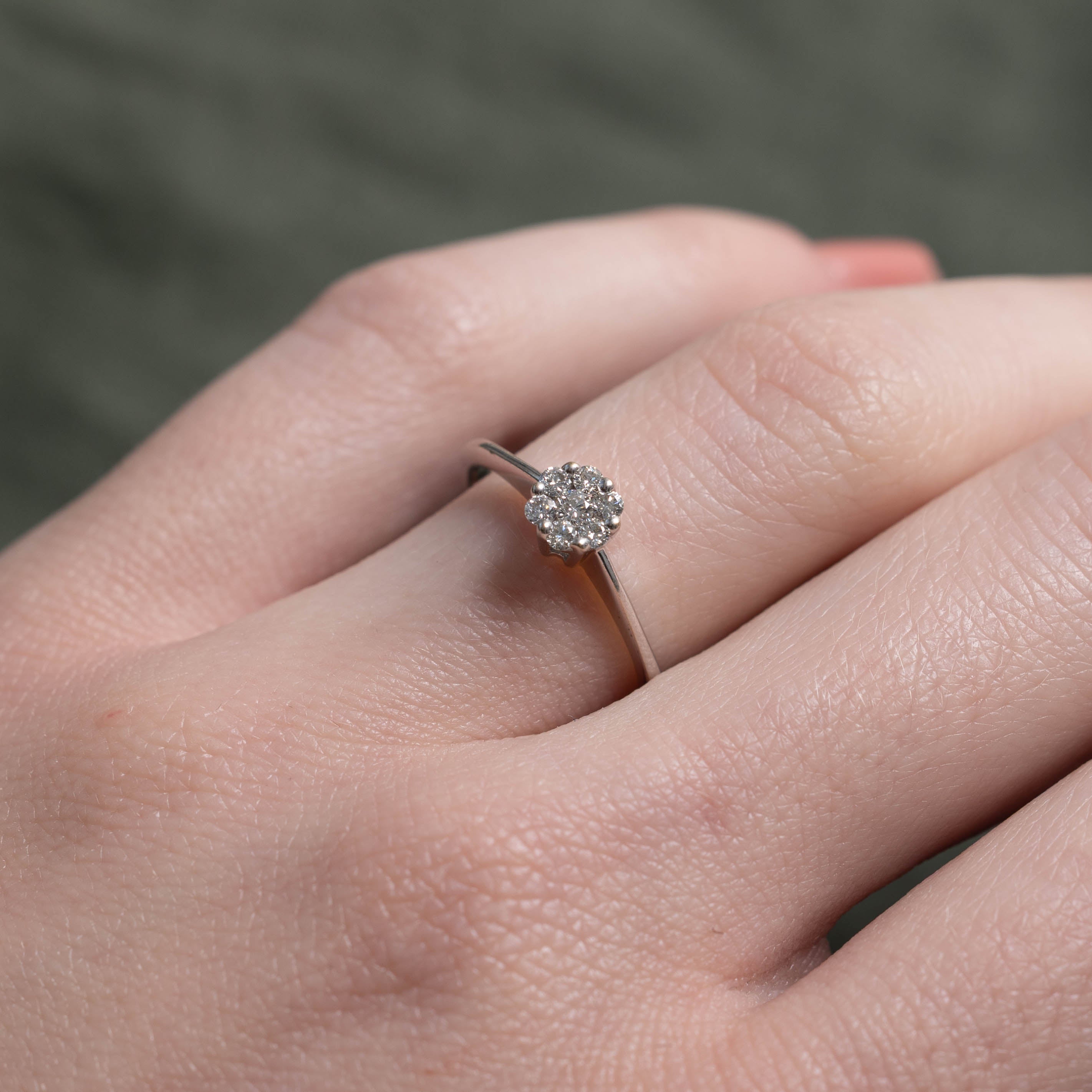 18k Diamond Circle Cluster Ring | SZ 4.75