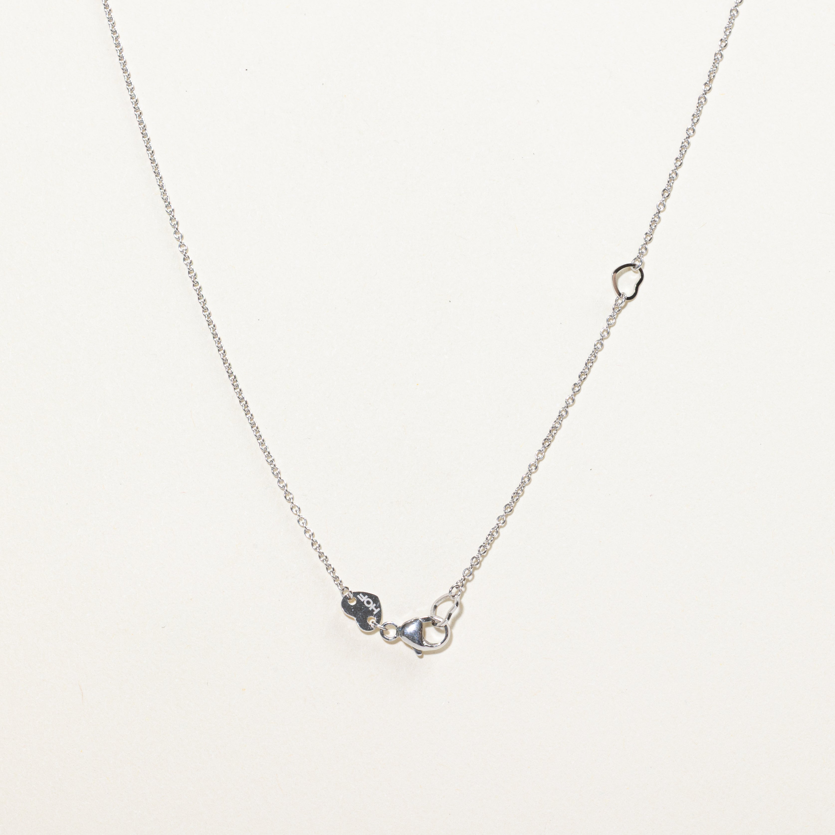 18k White Gold Diamond Clover Pendant Necklace | 0.10ctw | 18"