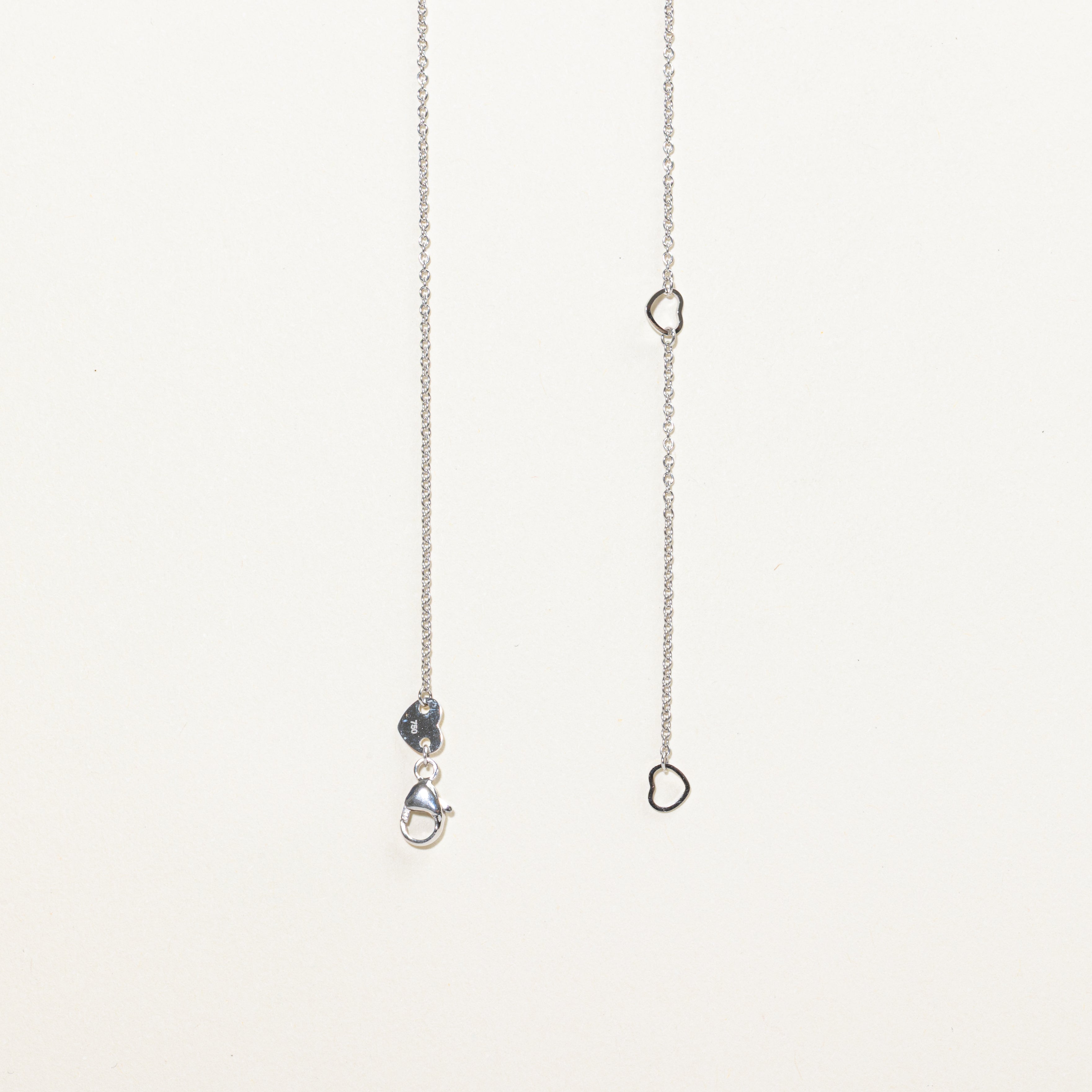 18k White Gold Diamond Clover Pendant Necklace | 0.10ctw | 18"