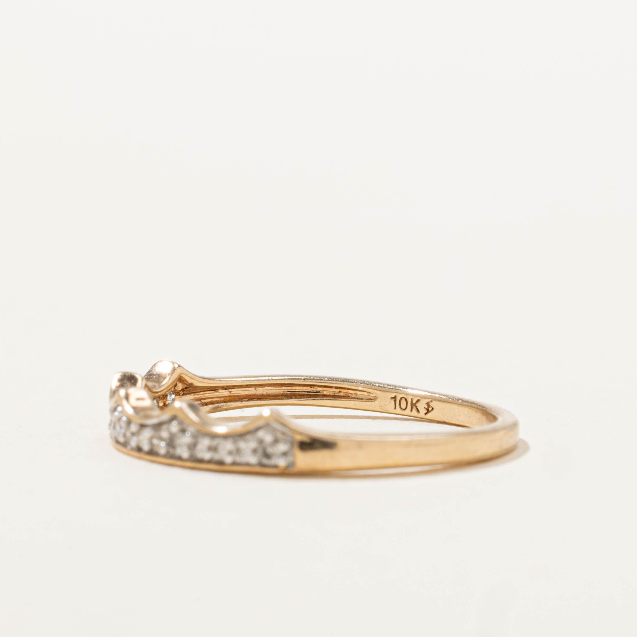 10k Semi Eternity Diamond Crown Band | SZ 6.75