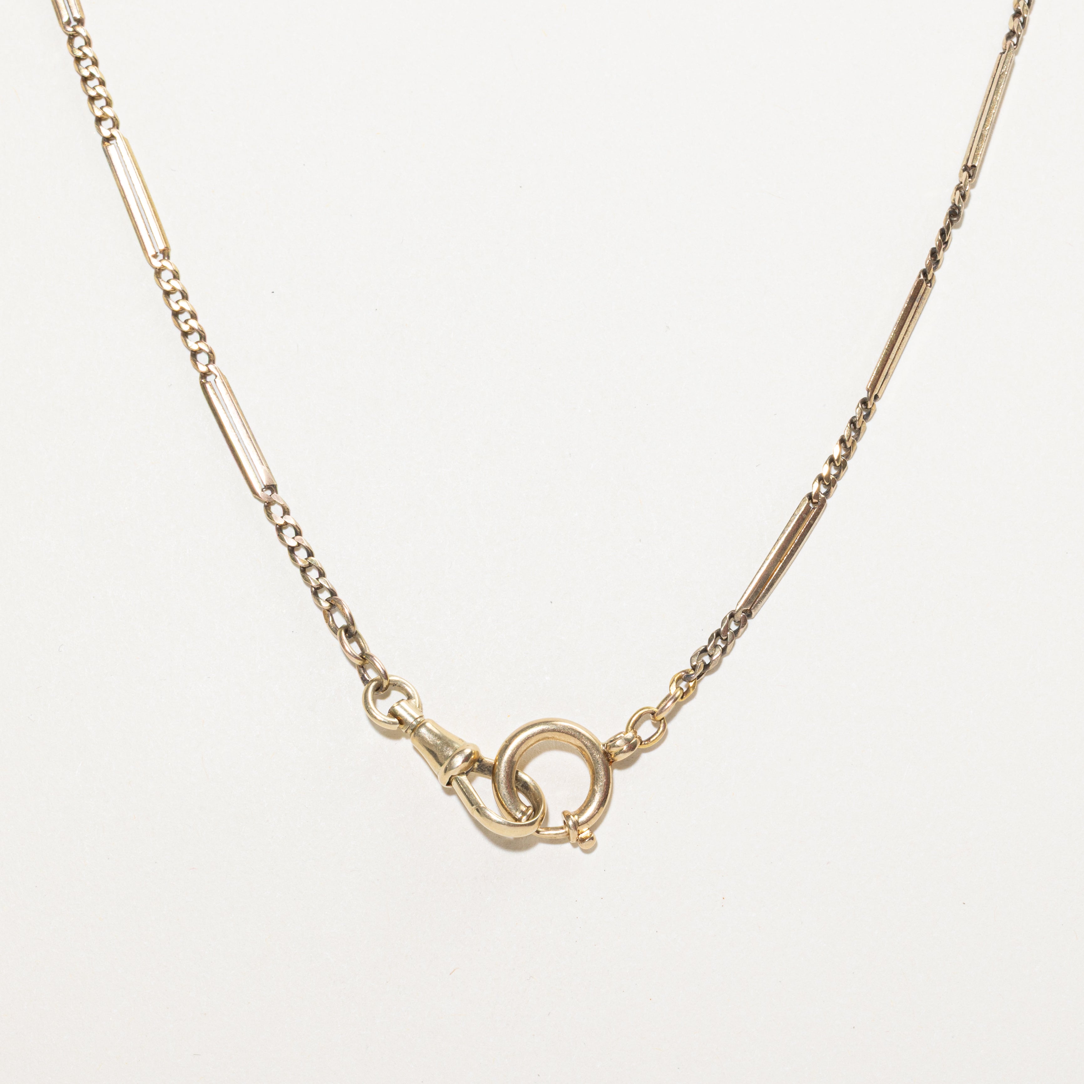 Vintage Dutch 14k Yellow Gold Bar Link Chain | 18"
