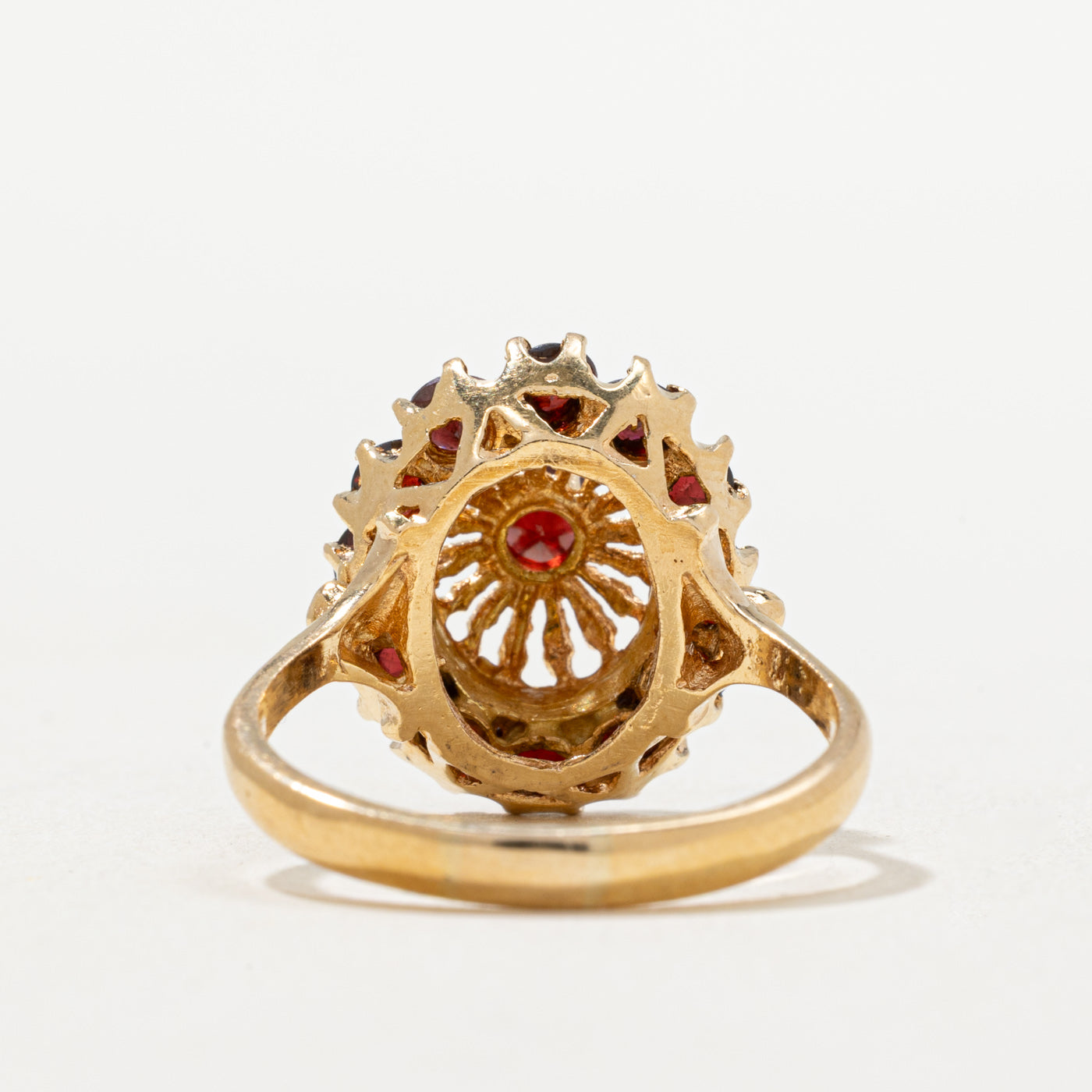 Garnet Petal Cocktail Ring | 1.45ctw | SZ 8.25