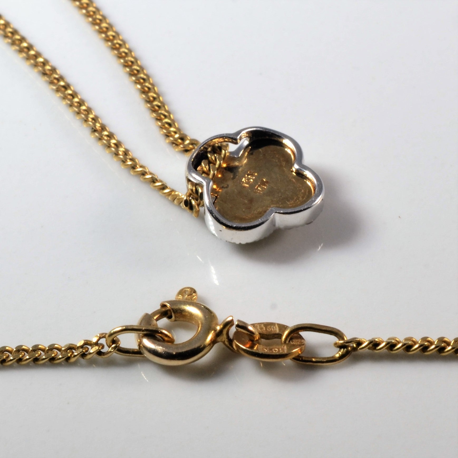 'Van Cleef' Inspired Diamond Clover Necklace | 0.13ctw | 18