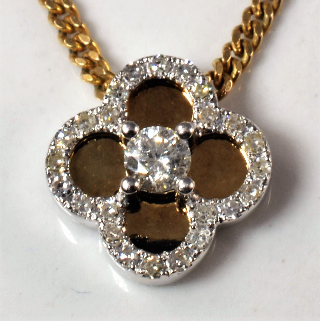 'Van Cleef' Inspired Diamond Clover Necklace | 0.13ctw | 18