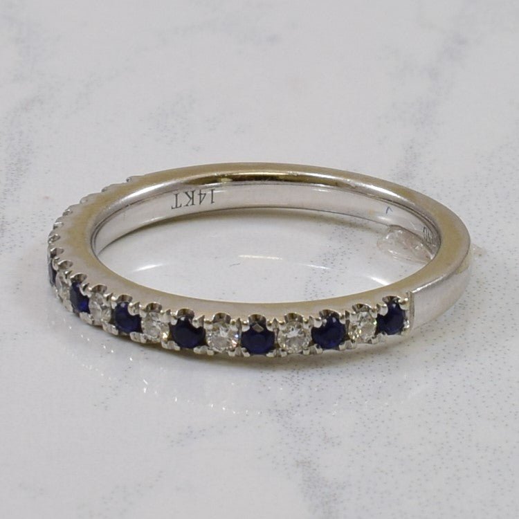 'Vera Wang' Alternating Sapphire & Diamond Band | 0.18ctw, 0.15ctw | SZ 6.75 | - 100 Ways