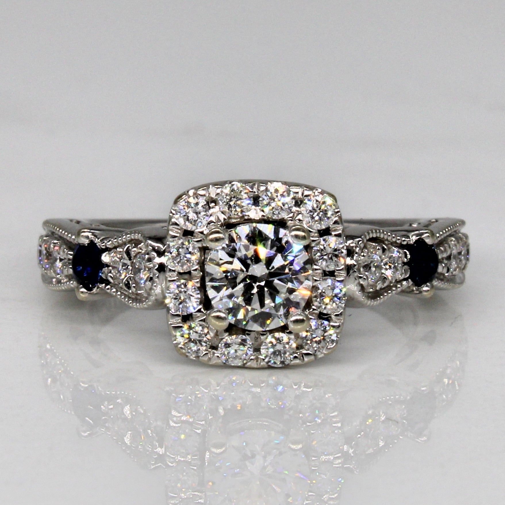 'Vera Wang' Diamond & Sapphire Love Collection Engagement Ring | 0.74ctw, 0.15ctw | SZ 4.75 | - 100 Ways