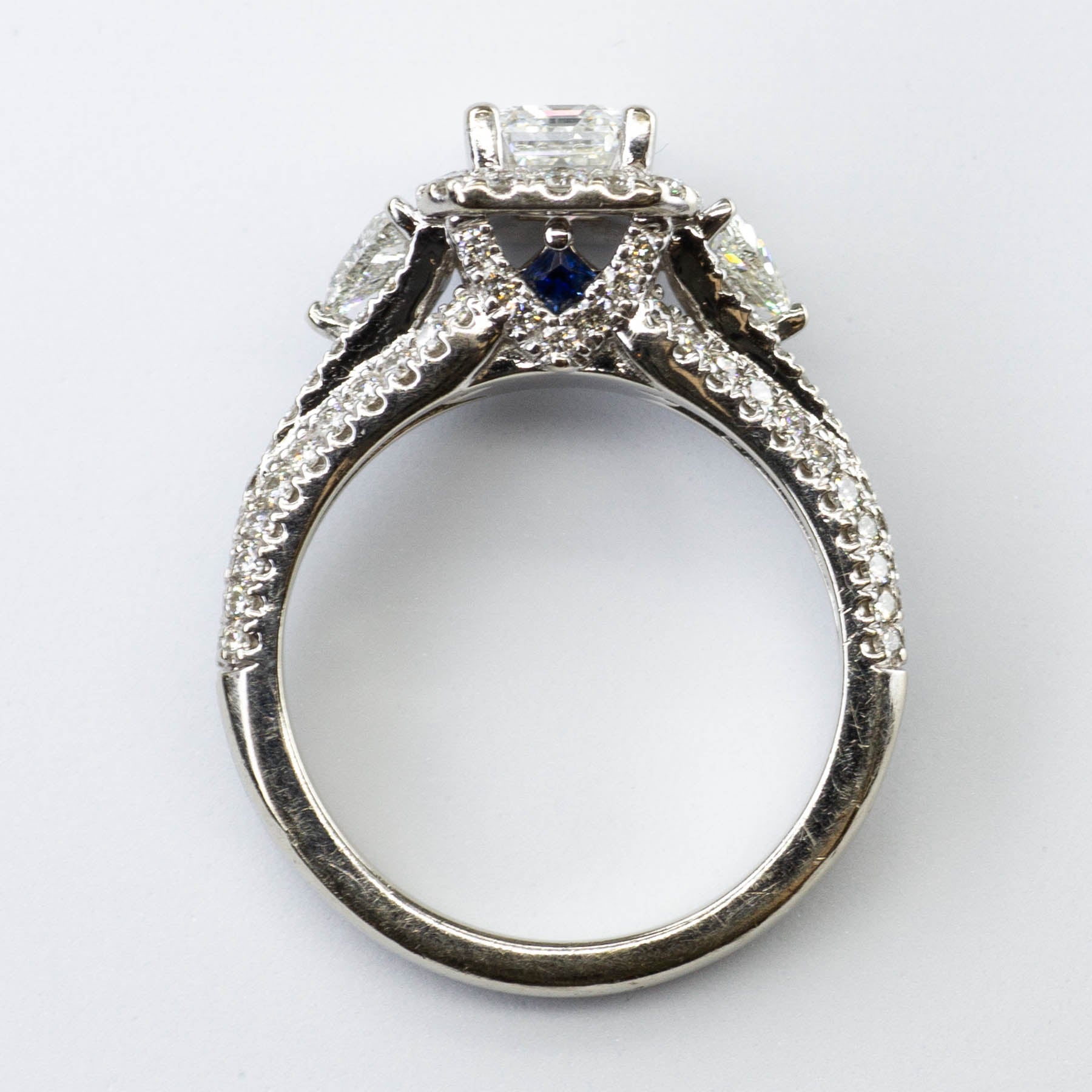 'Vera Wang' Emerald Cut Diamond Halo Engagement Ring | 2.23ctw | SZ 6.5 | - 100 Ways
