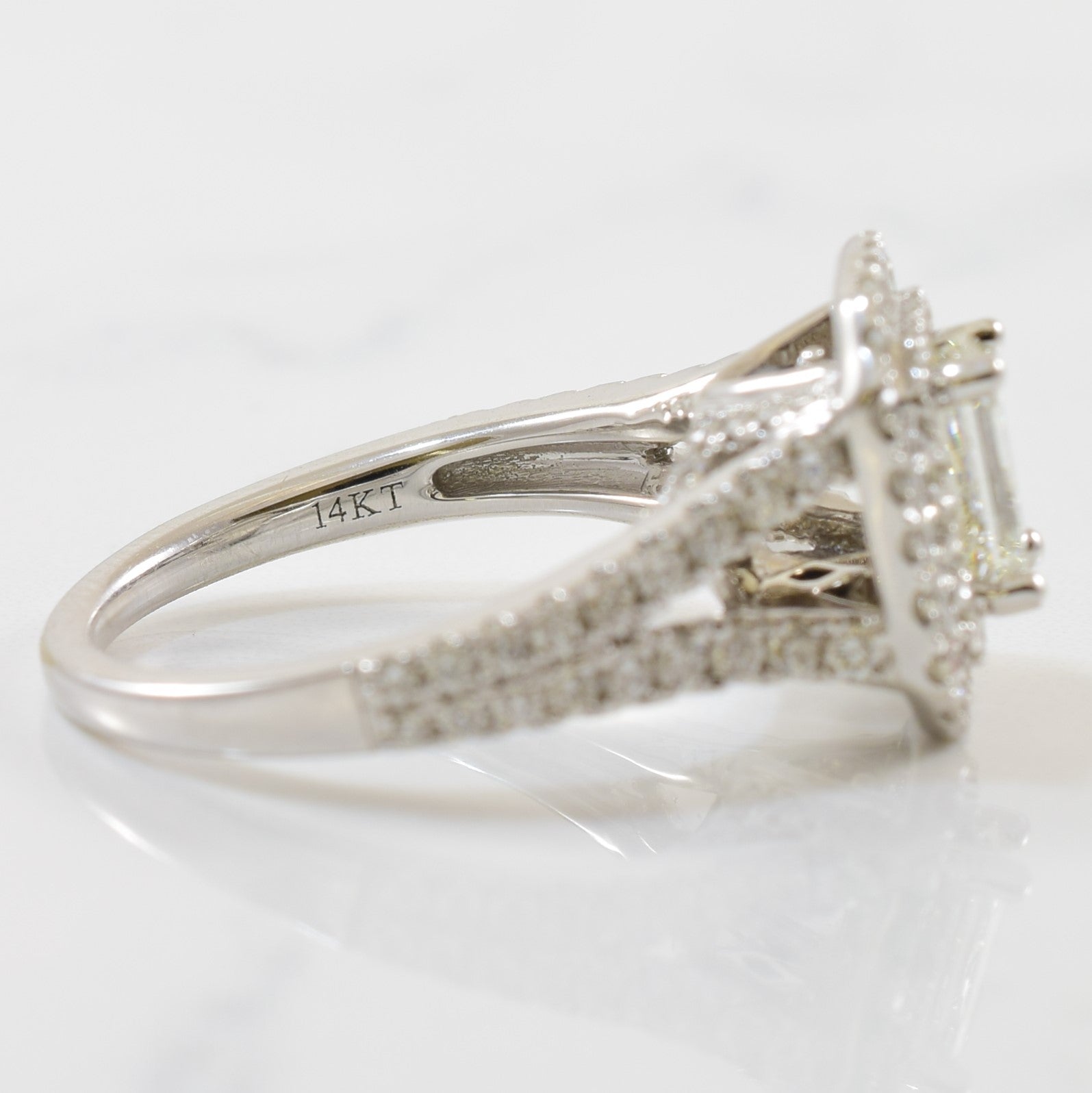 'Vera Wang' Emerald Cut Double Halo Diamond Engagement Ring | 0.04ctw, 1.82ctw | SZ 6.5 | - 100 Ways