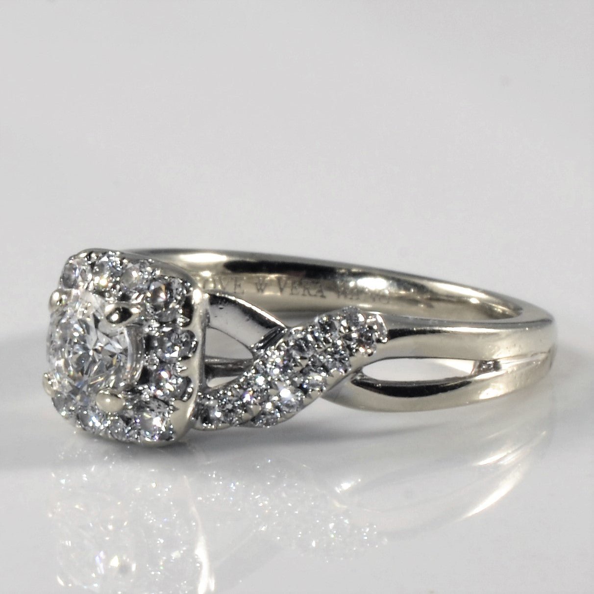 'Vera Wang' Halo Bypass Diamond Engagement Ring | 0.68ctw | SZ 5.5 | - 100 Ways