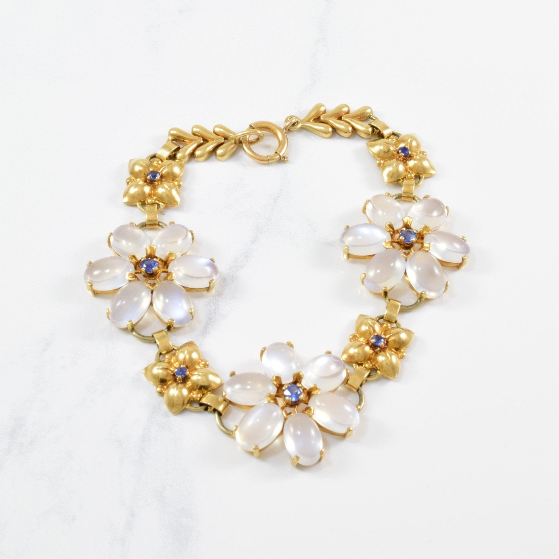 'Wordley, Allsopp, and Bliss' Sapphire & Moonstone Bracelet | 0.65ctw, 31.50ctw | 8" | - 100 Ways