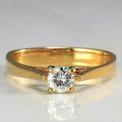 1960s Era Soft Square Solitaire Engagement Ring | 0.24 ct I1 H | SZ 5.5 |